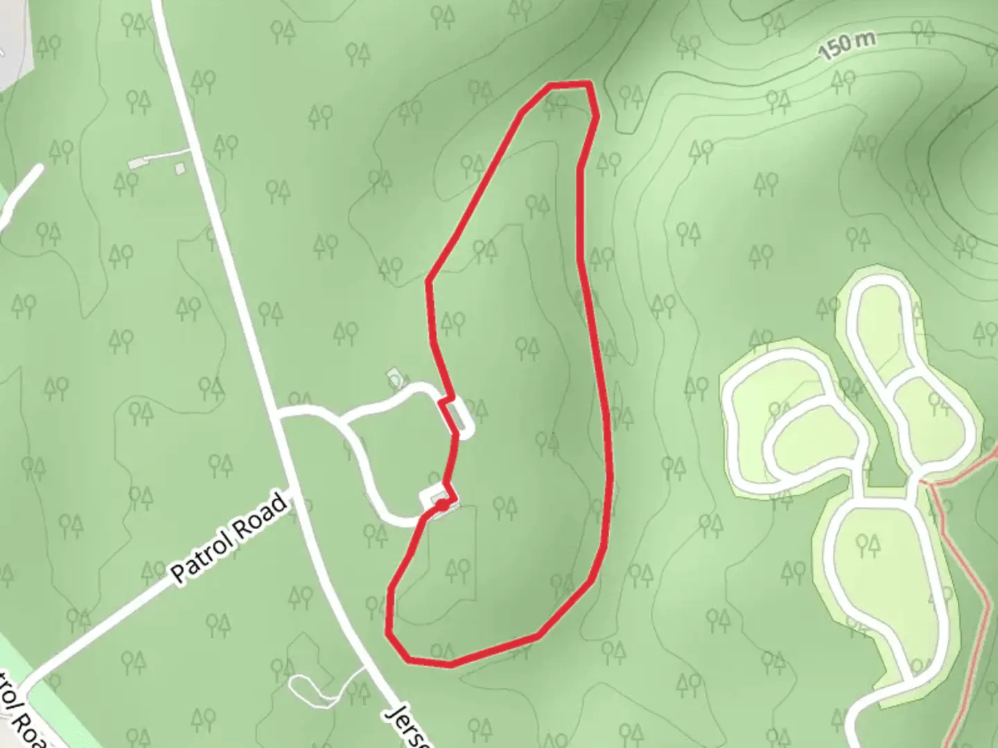 An image depicting the trail Jersey Avenue Loop - East and its surrounding area.