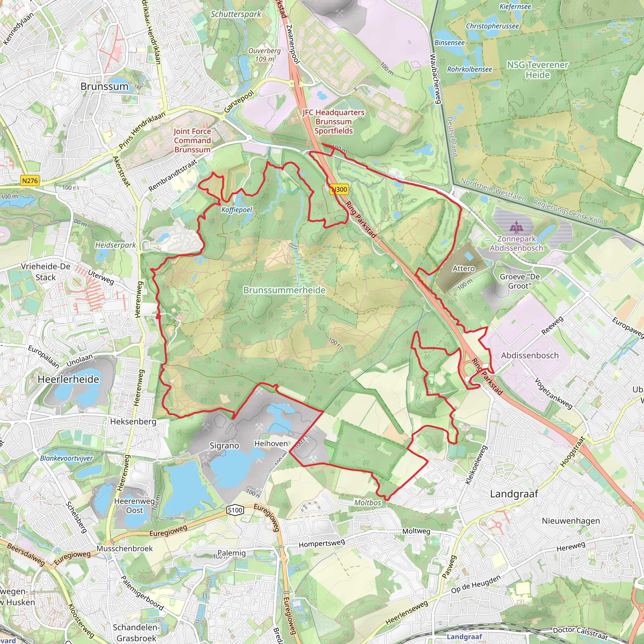 Heksenberg, Koffiepoel and Grafheuvels Loop mobile static map