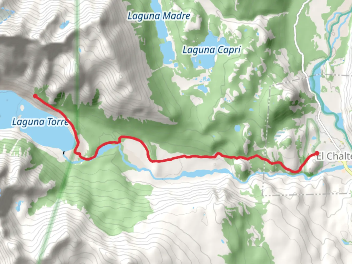 An image depicting the trail Lago Torre Trek and its surrounding area.