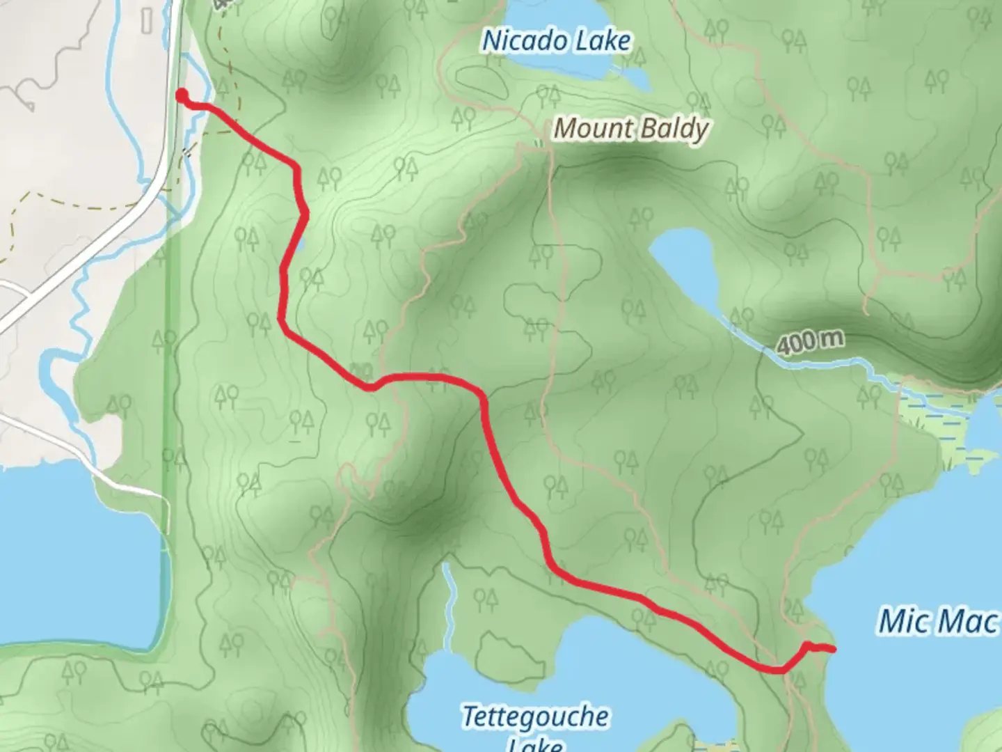 An image depicting the trail Mic Mac Lake via Tettegouche Camp Road and its surrounding area.