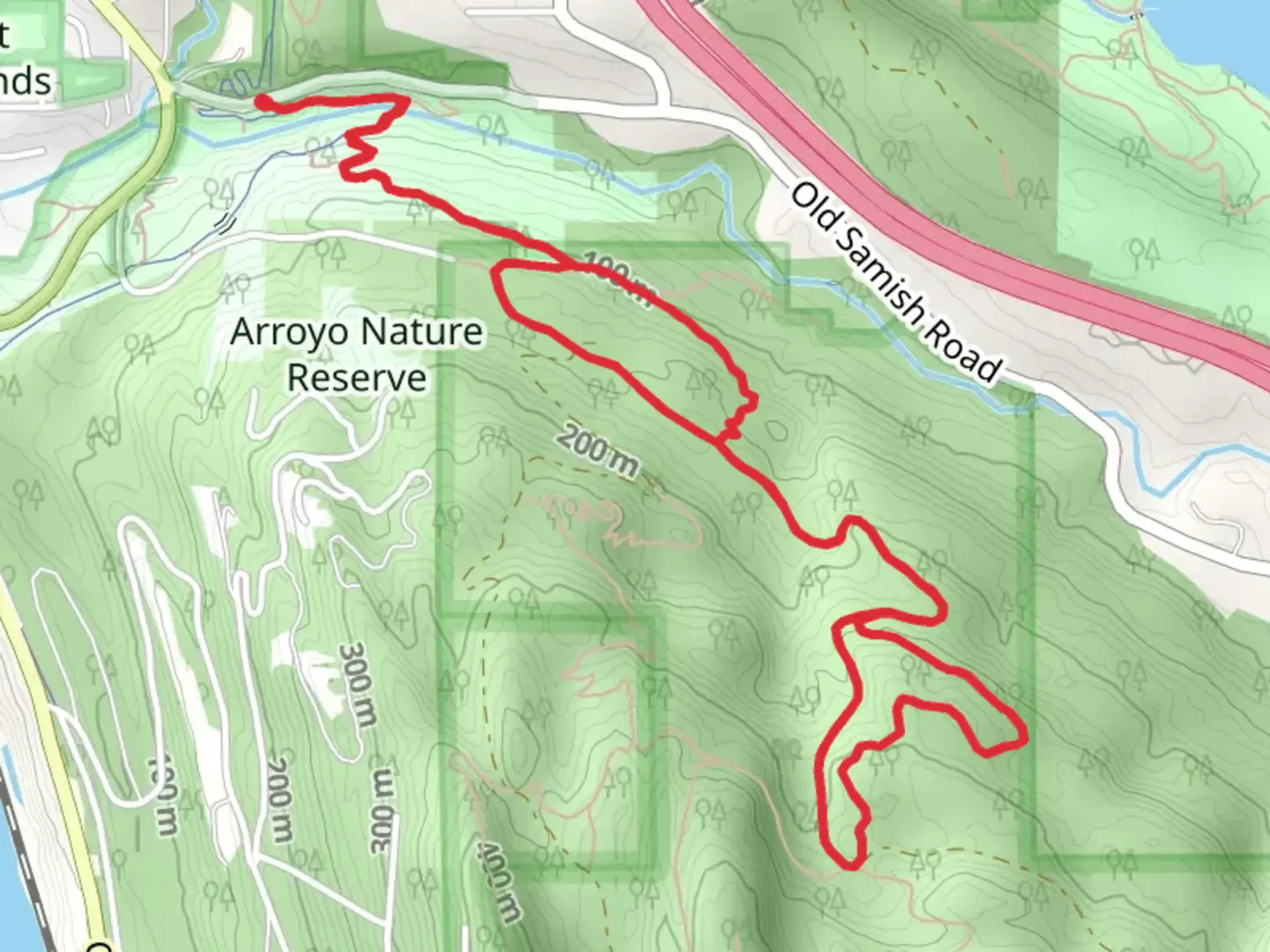 An image depicting the trail Interurban, Hemlock and Huckleberry Loop Trail and its surrounding area.