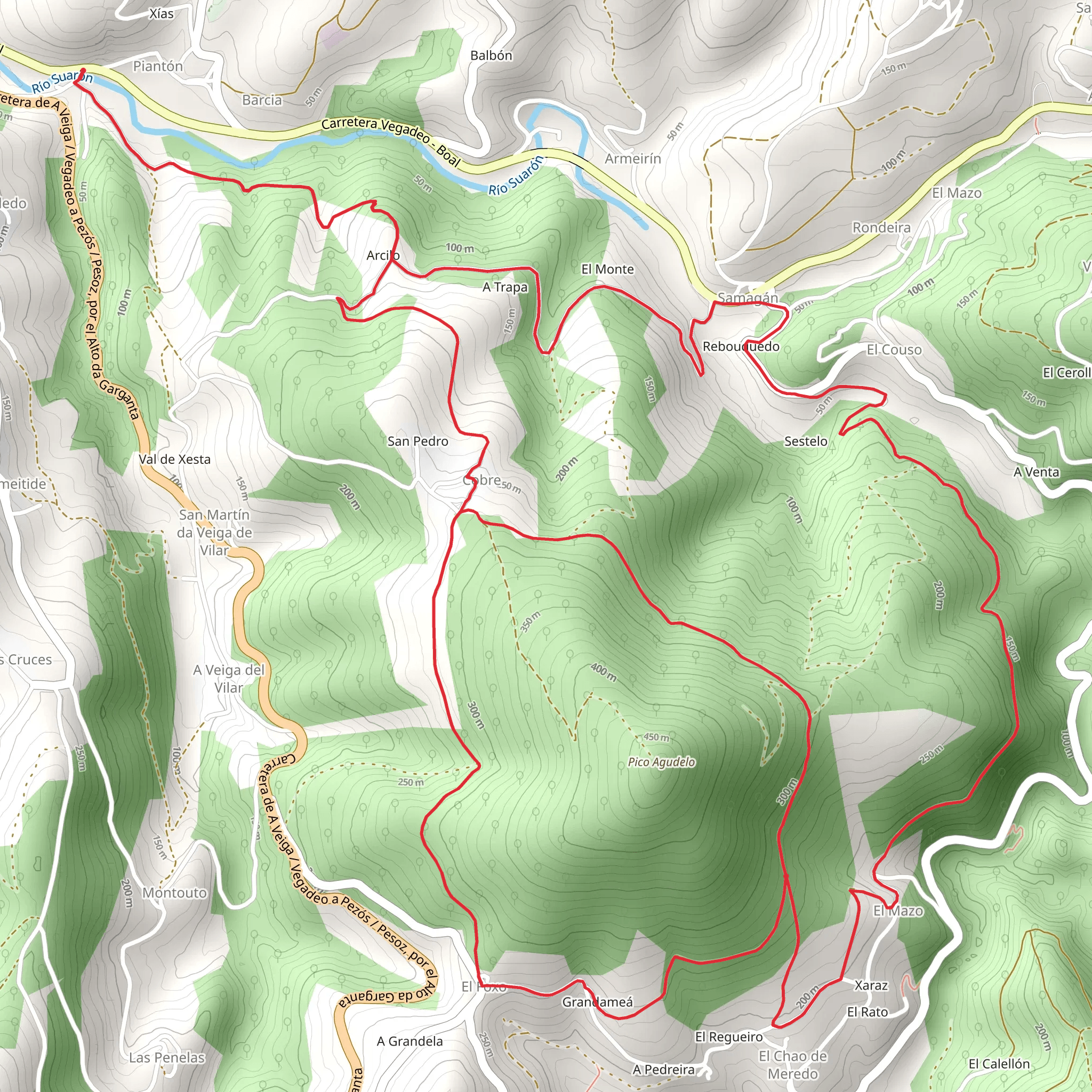 Route of the Mazo de Meredo mobile static map