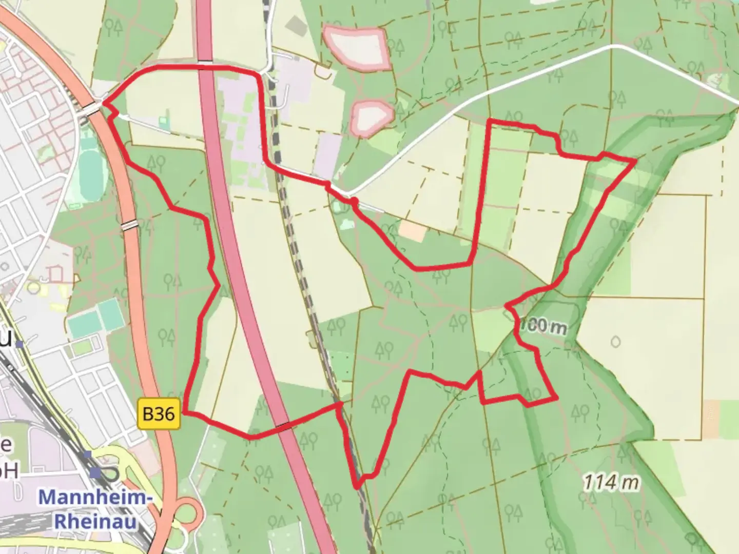 An image depicting the trail Dessenwald Rundweg and its surrounding area.