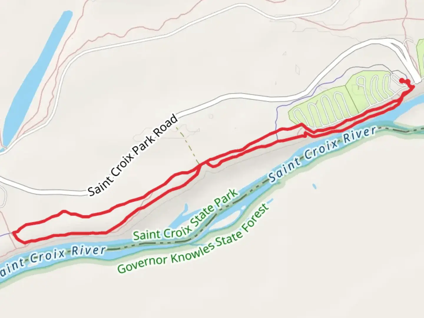 An image depicting the trail River Bluff Trail and River's Edge Loop Trail and its surrounding area.