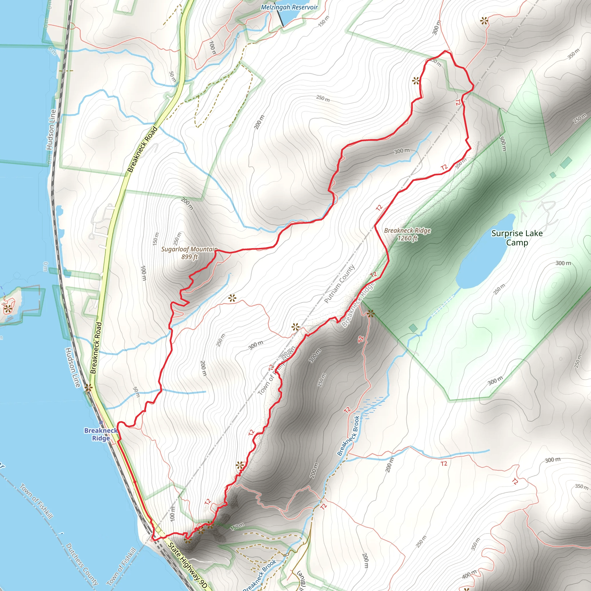 Breakneck Ridge and Breakneck Ridge Sugarloaf Mountain Loop mobile static map