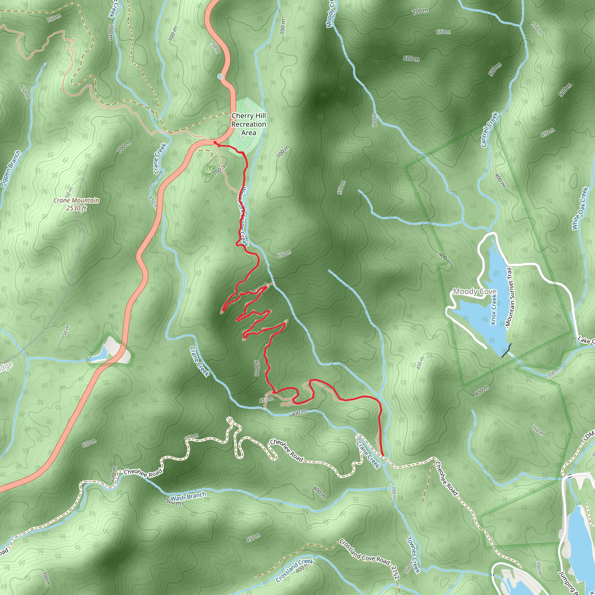 Winding Stairs Trail mobile static map