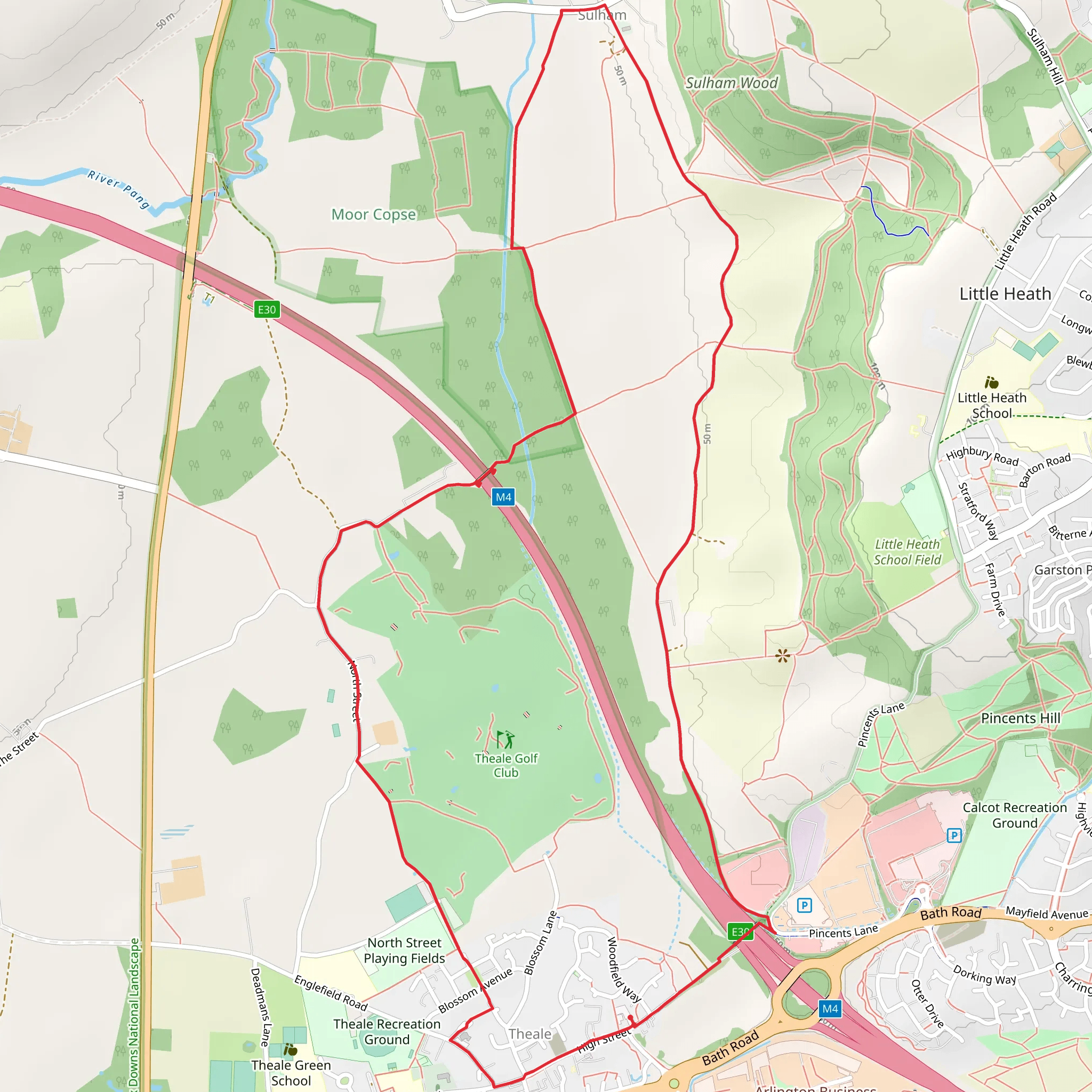 Sulham Country Park mobile static map