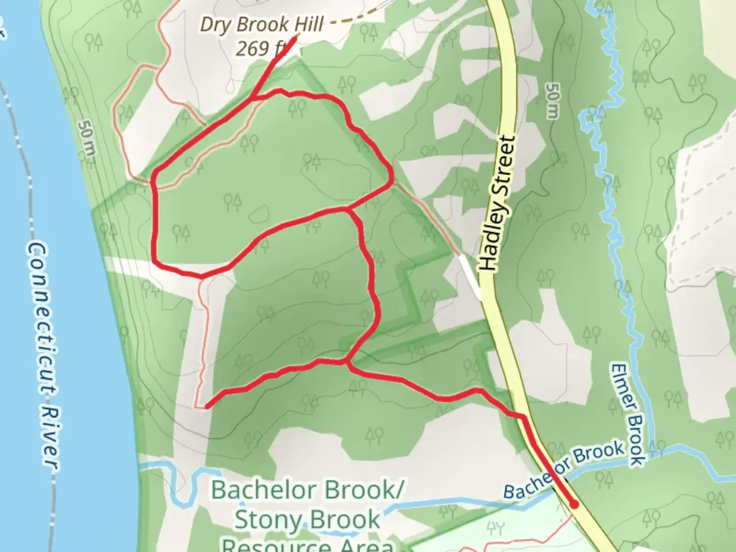 An image depicting the trail Dry Brook Hill Loop Trail and its surrounding area.