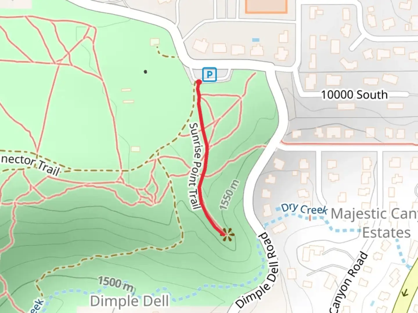 An image depicting the trail Sunrise Point and its surrounding area.