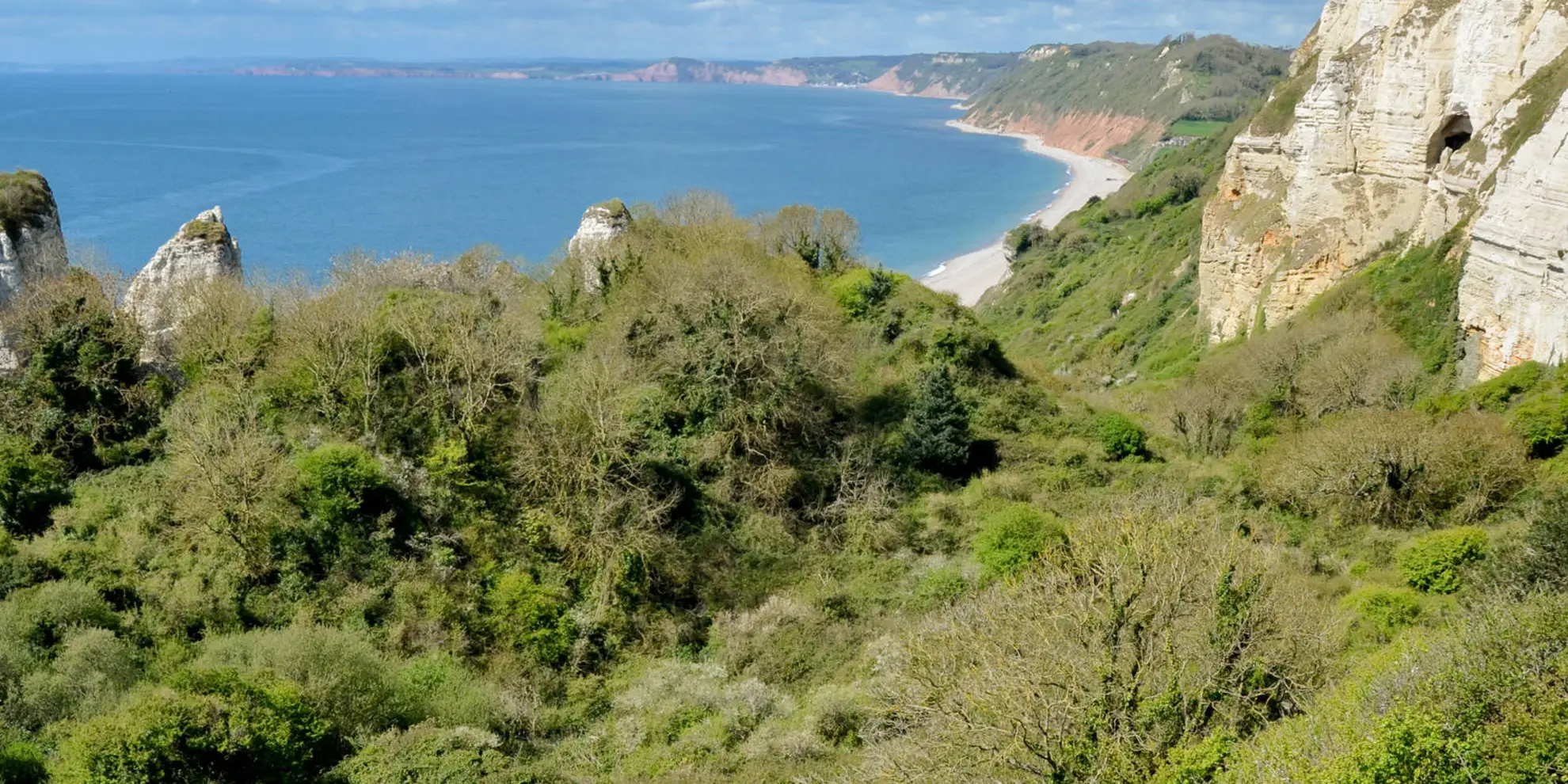 An image depicting the trail Hooken Cliffs Walk and its surrounding area.