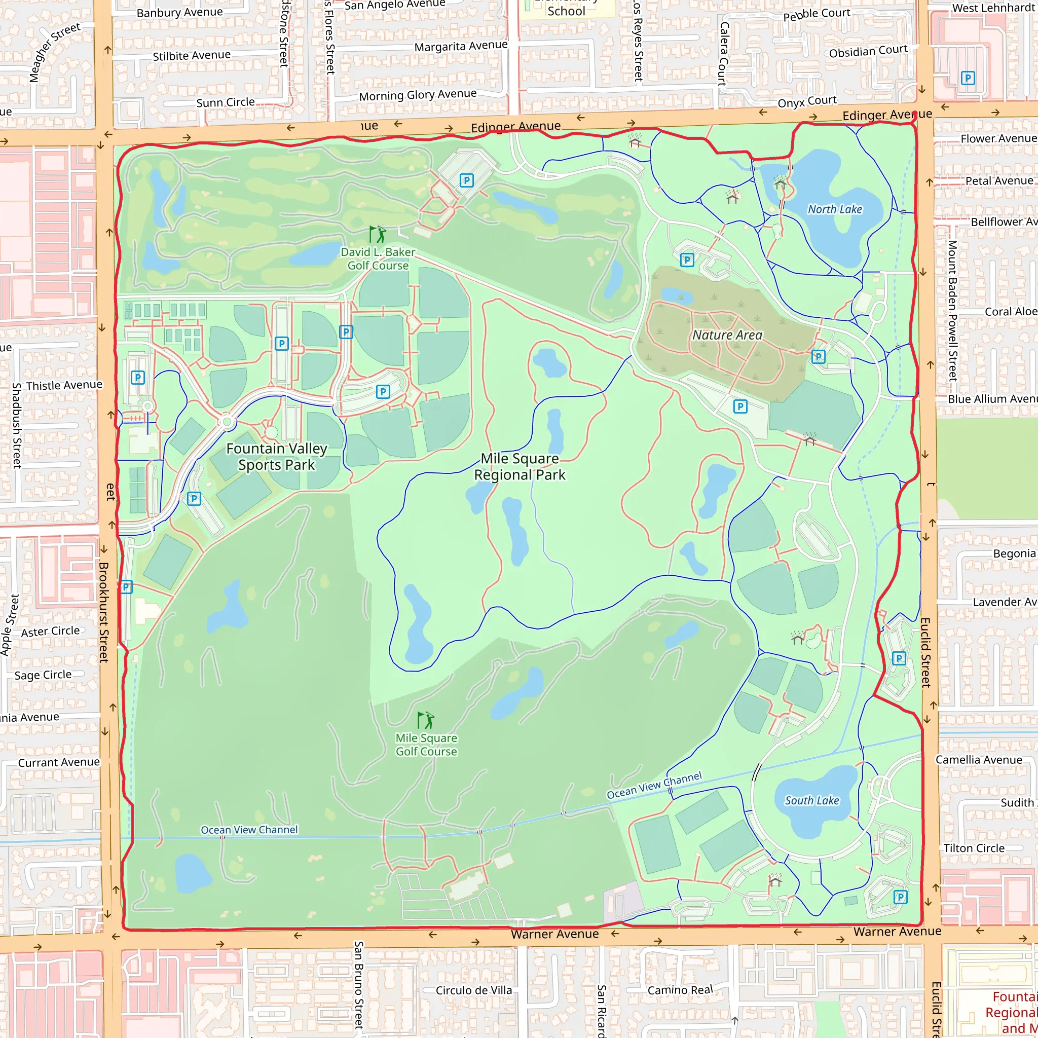 Mile Square Regional Park Loop mobile static map
