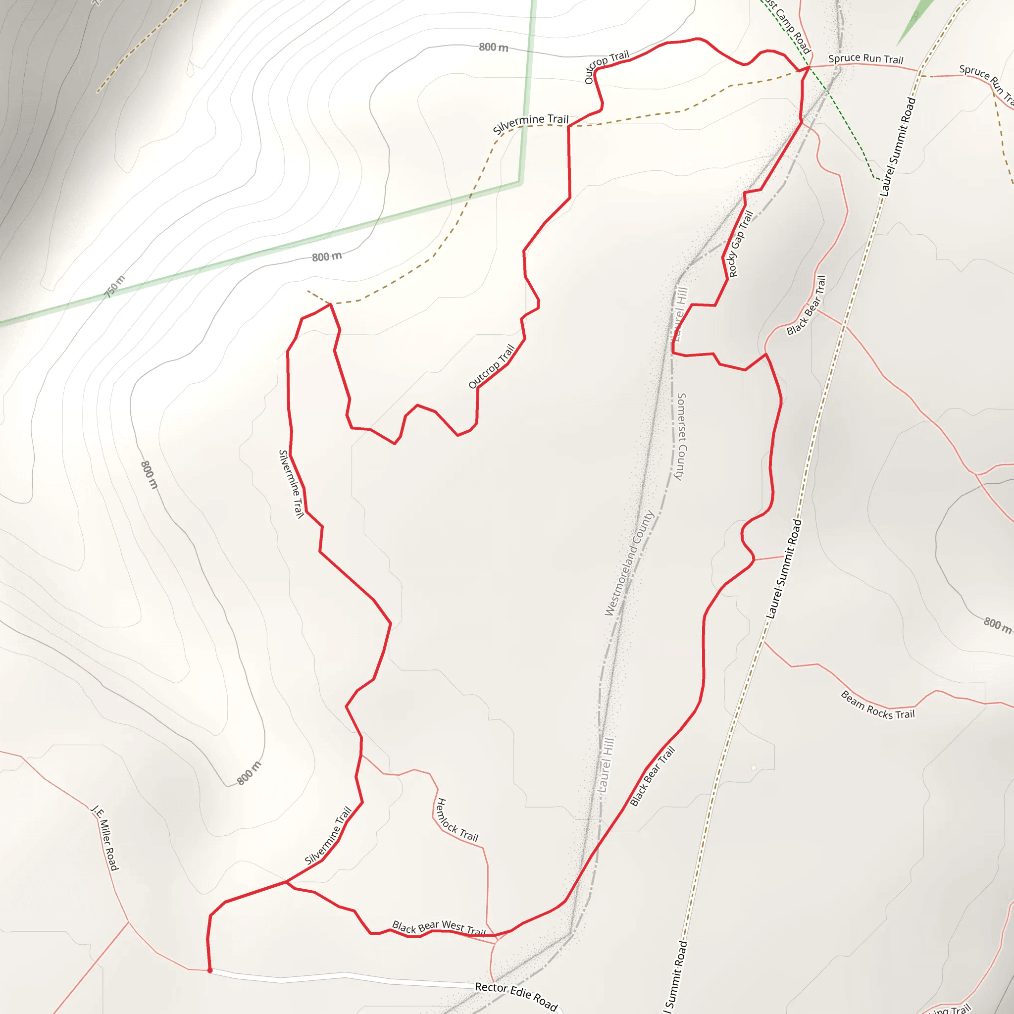 Forbes State Forest Loop mobile static map