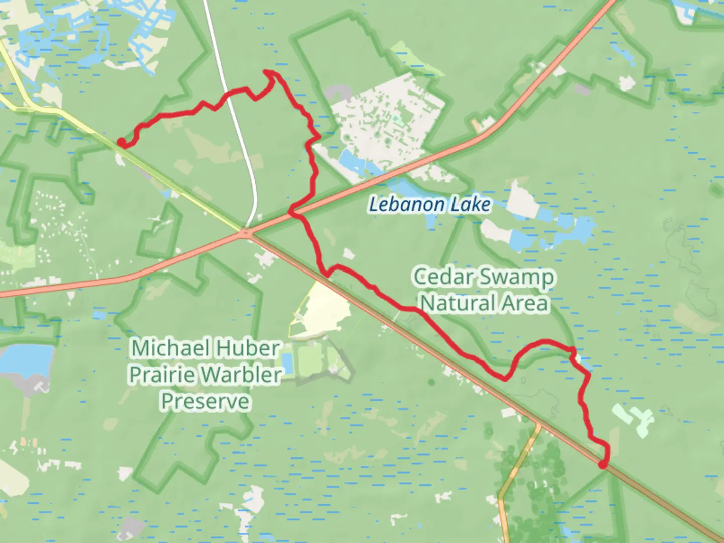 An image depicting the trail Batona Trail - Ong's Hat and its surrounding area.