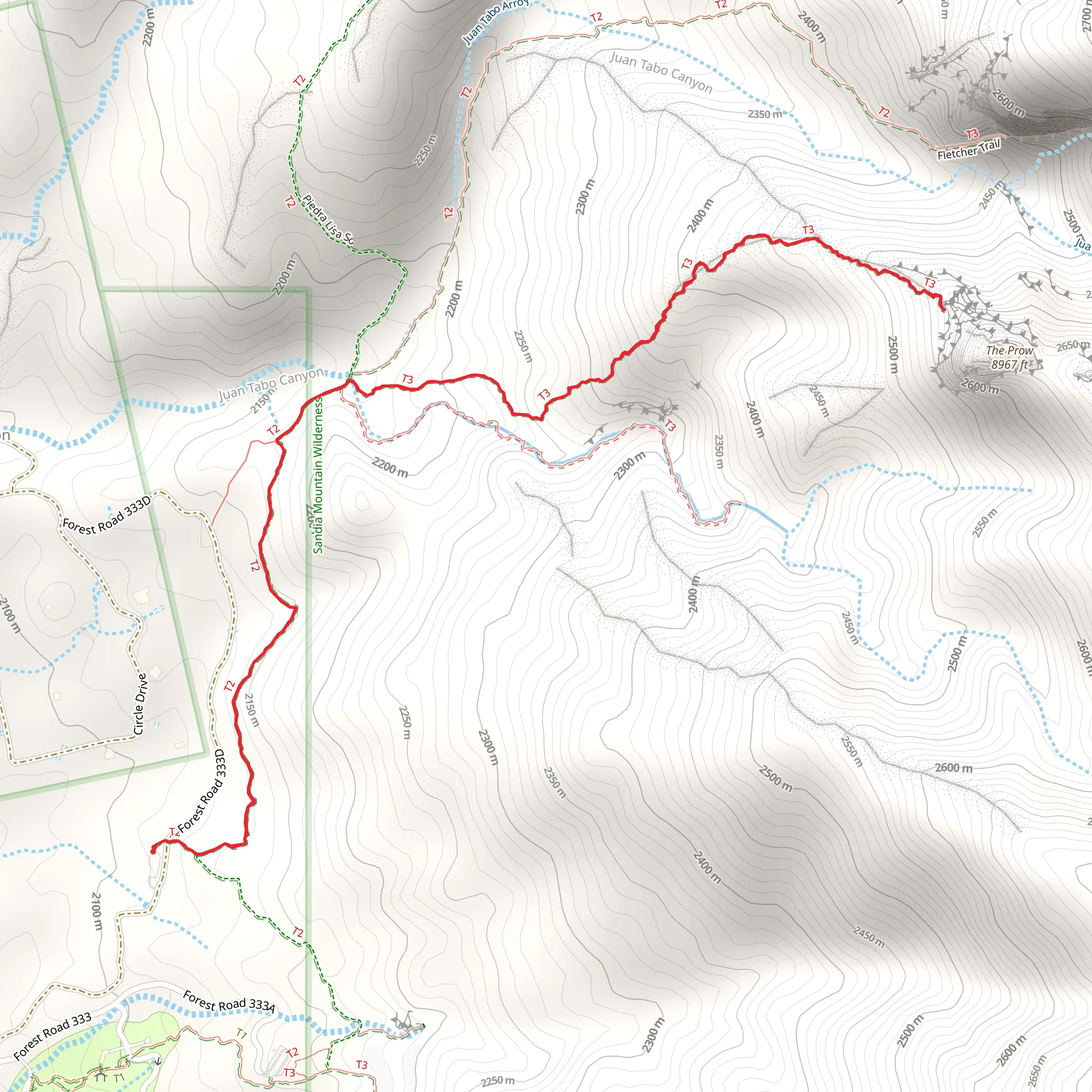 Piedra Lisa South and Movie Trail mobile static map