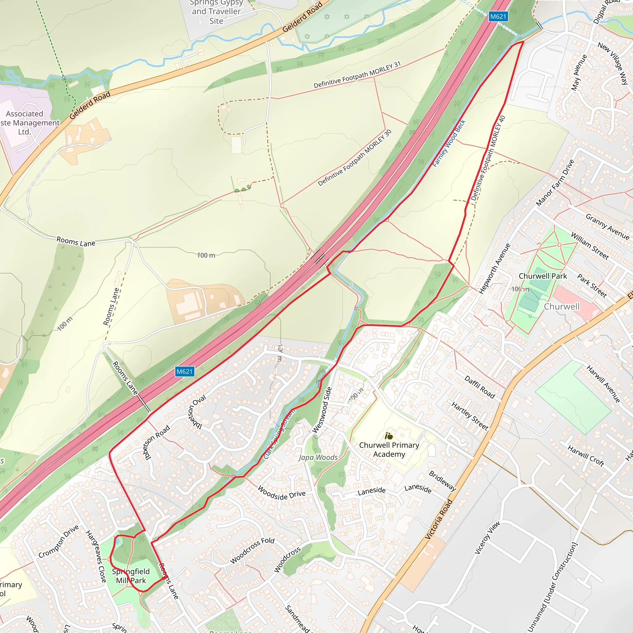 Springfield Mill Park Loop mobile static map
