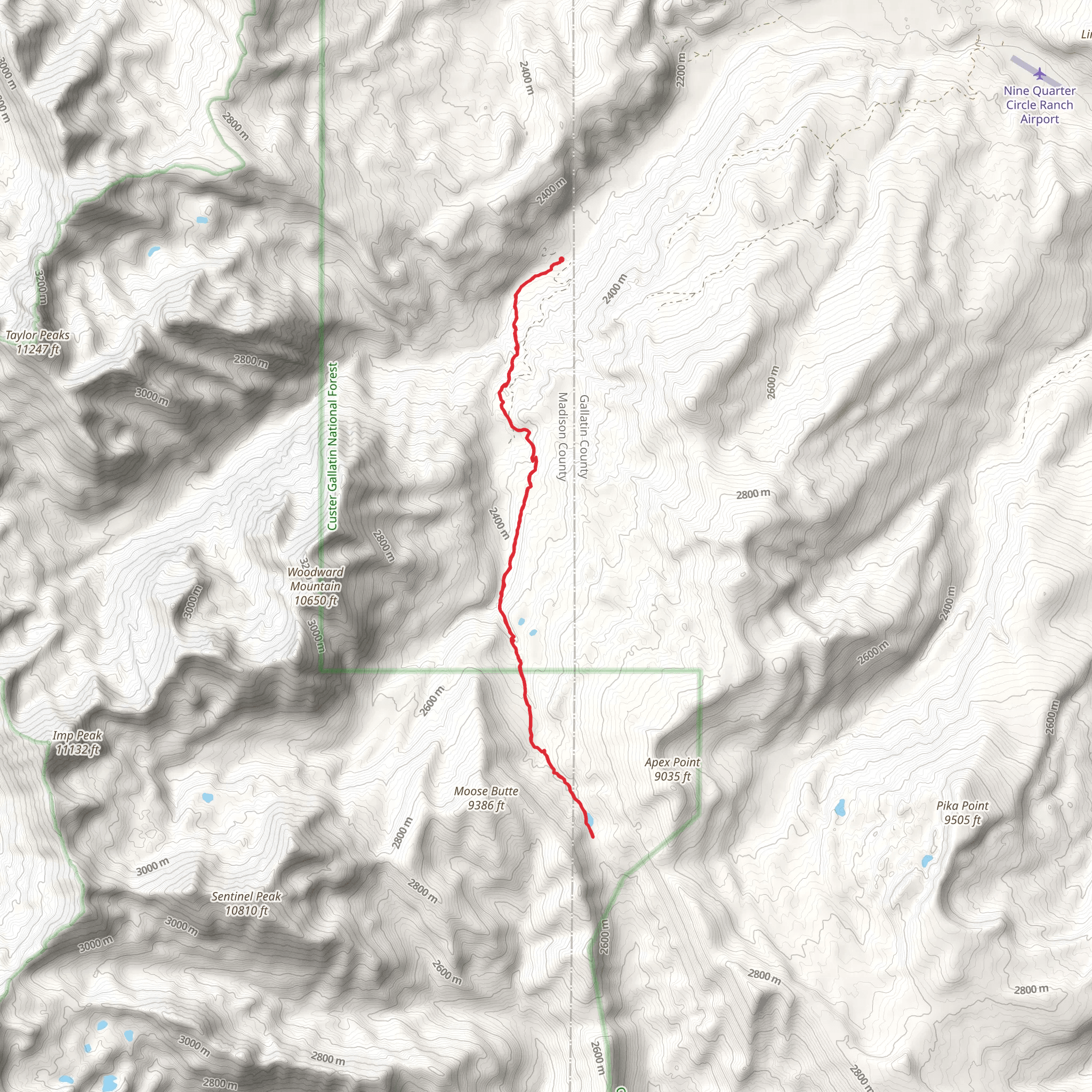 Lightning Creek Trail via Taylor Falls Trail mobile static map