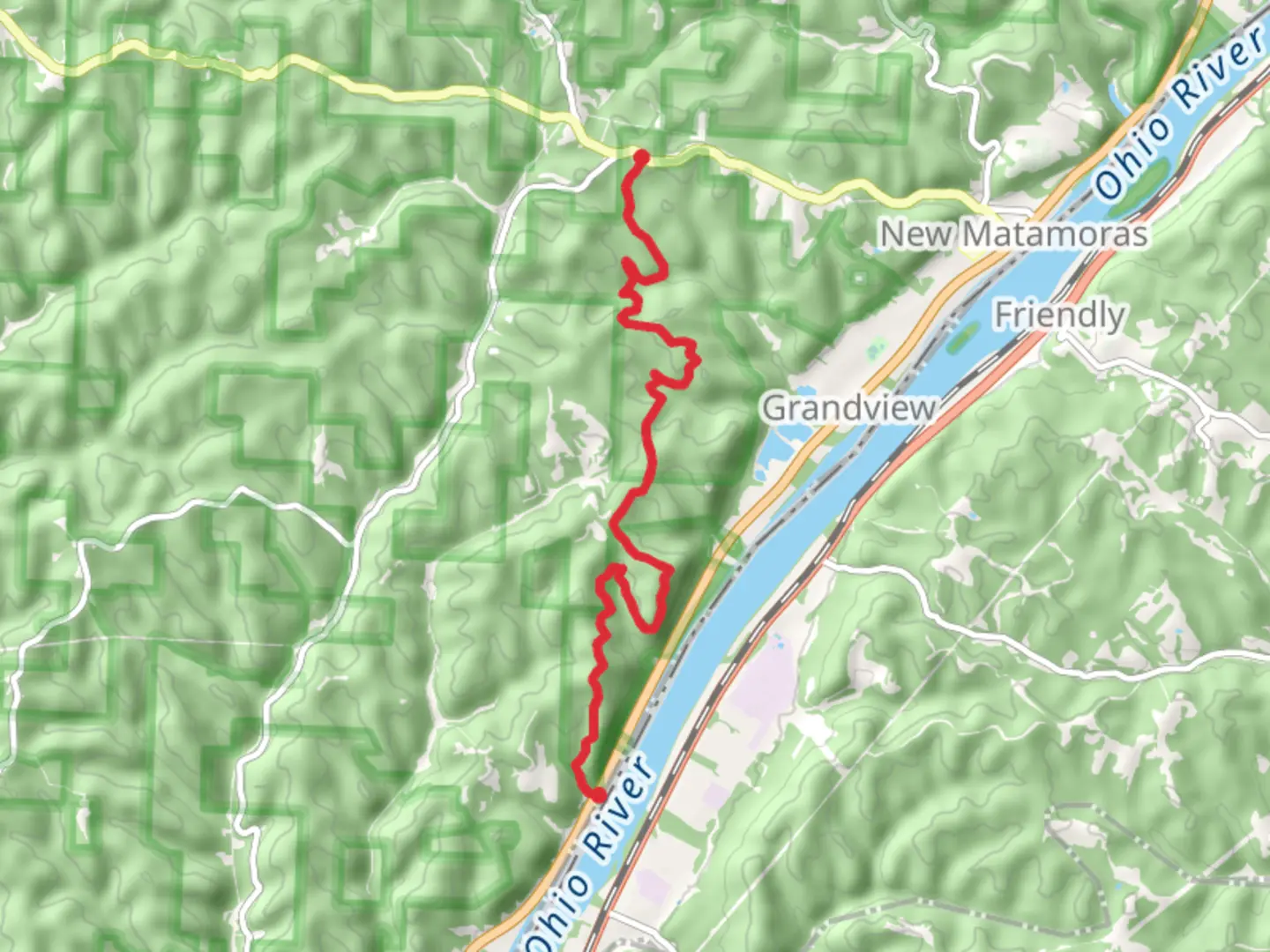 An image depicting the trail Ohio View Trail and its surrounding area.