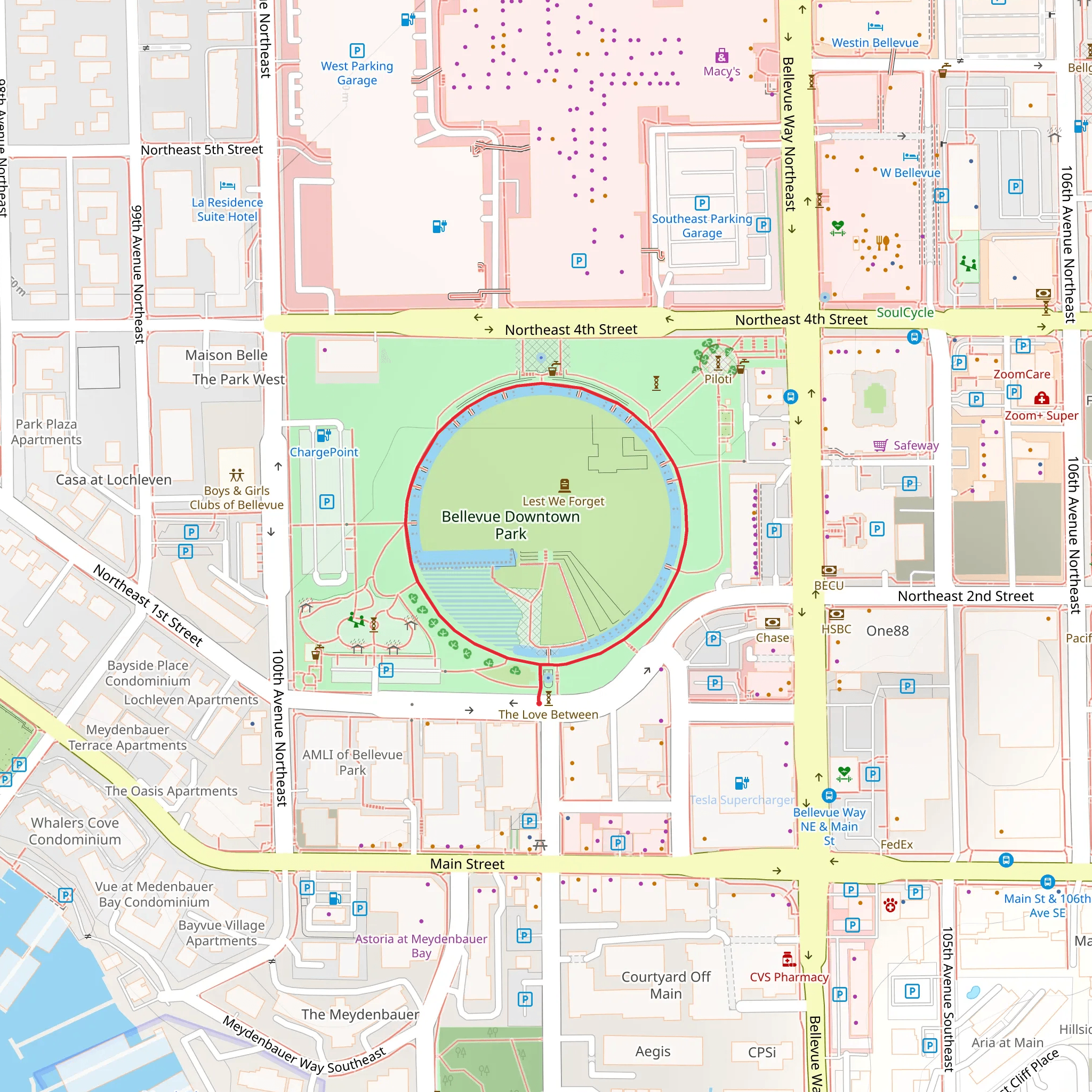 Downtown Park Loop mobile static map