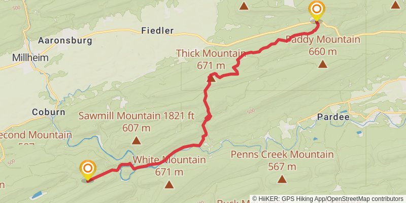 Mid State Trail - Pennsylvania stage 12 Map