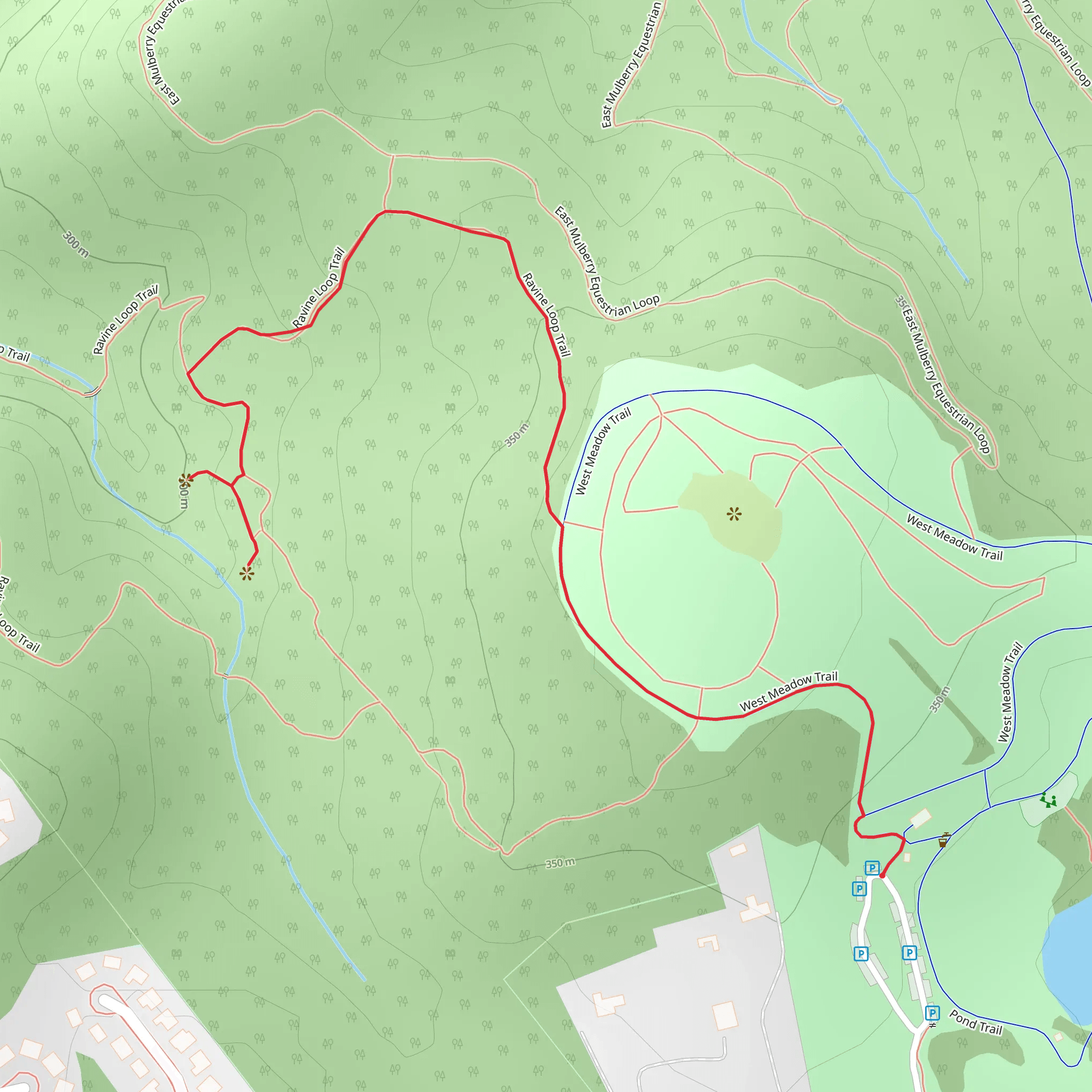 West Meadow and Ravine Loop Trail mobile static map