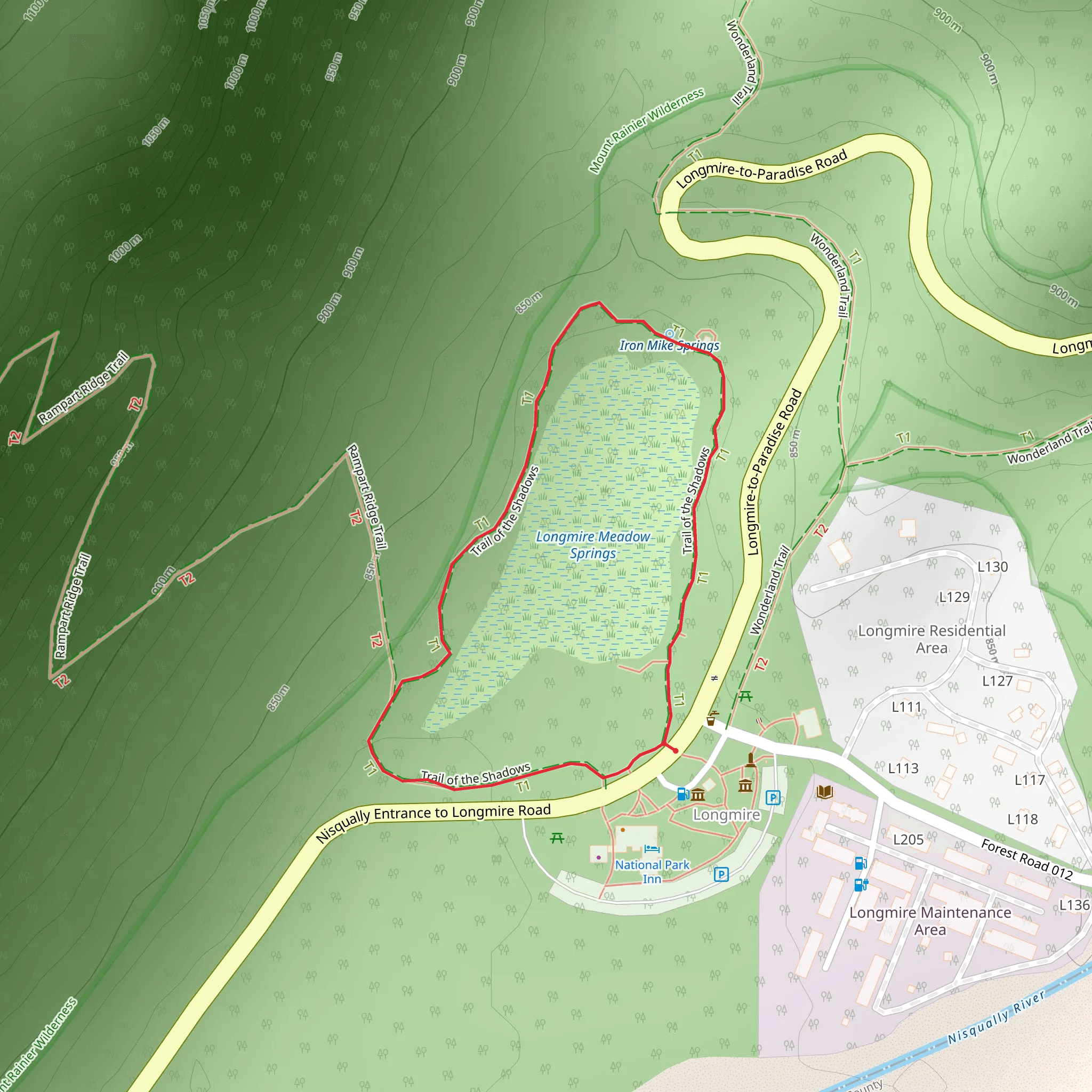 Trail of the Shadows mobile static map