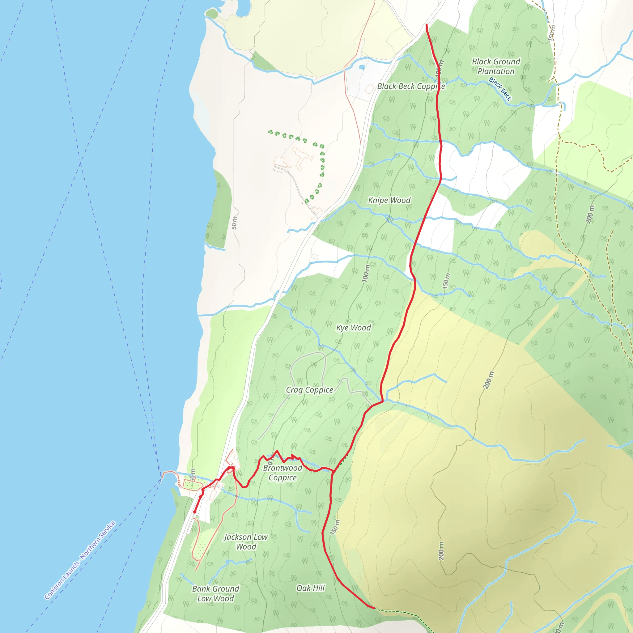 Oak Hill and Black Beck Coppice Walk mobile static map