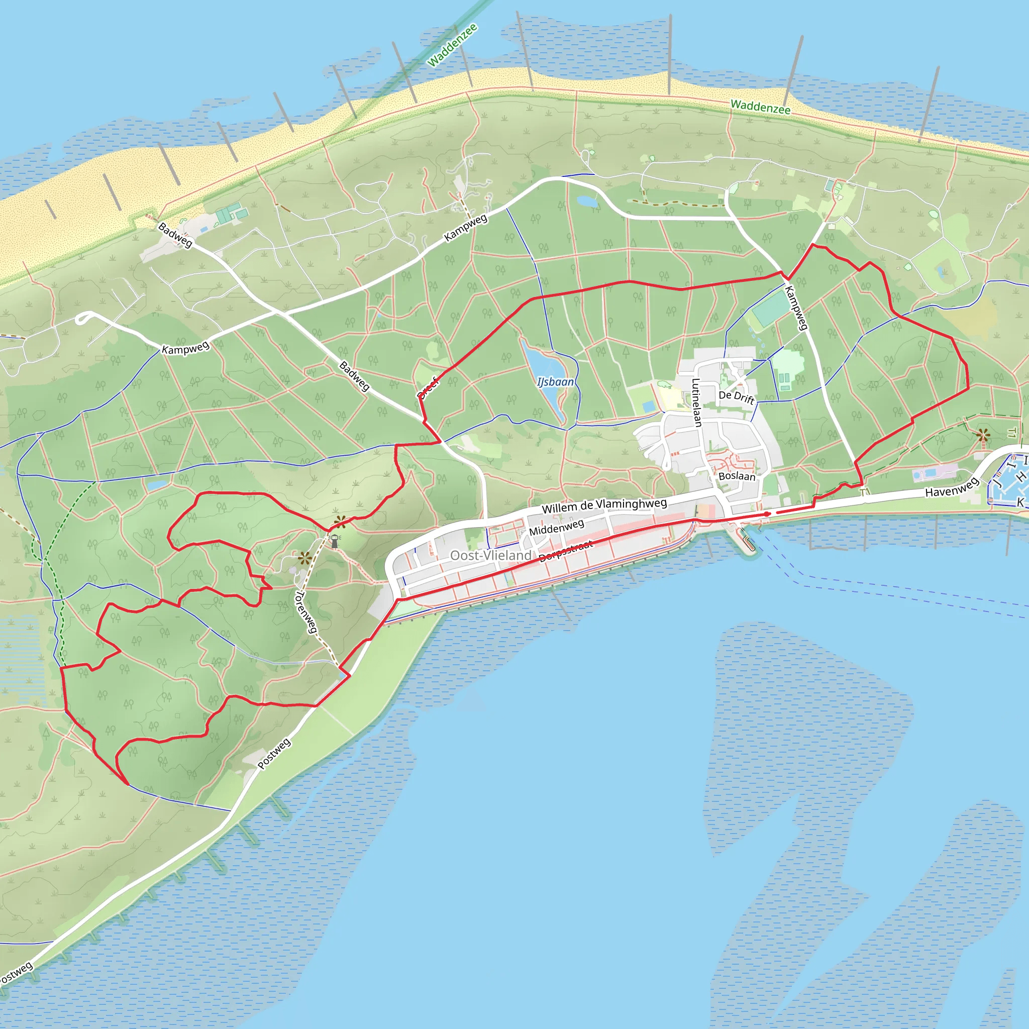 Waddenwandelen - Vlieland and Pad van de Staatsschuur Loop mobile static map