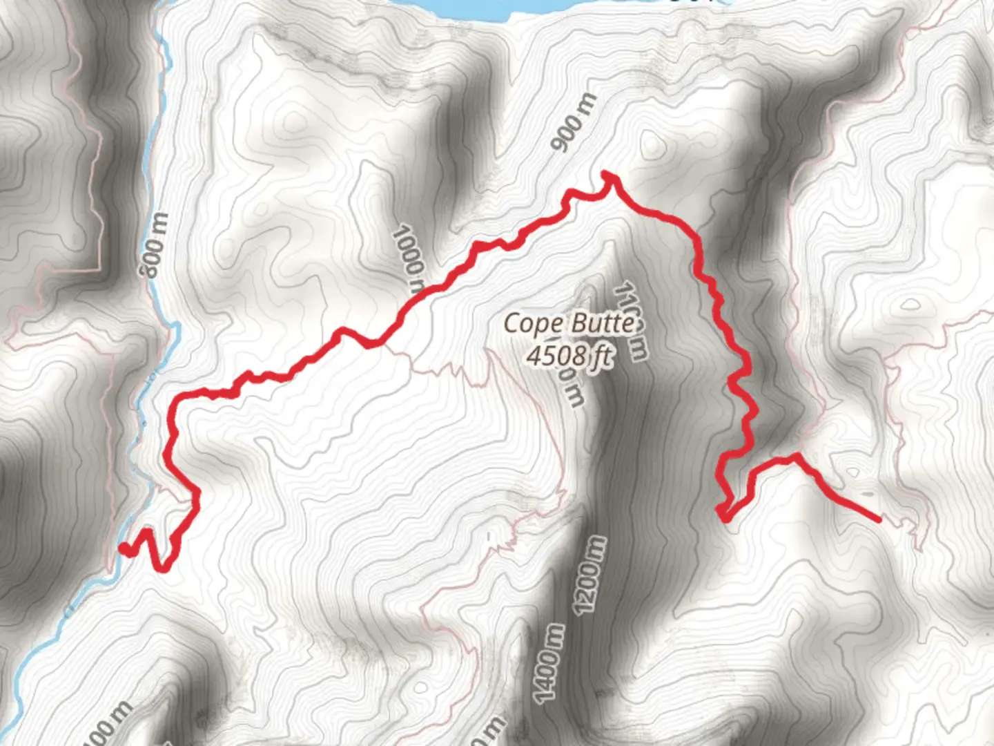An image depicting the trail Tonto Trail and West Tonto Trail and its surrounding area.