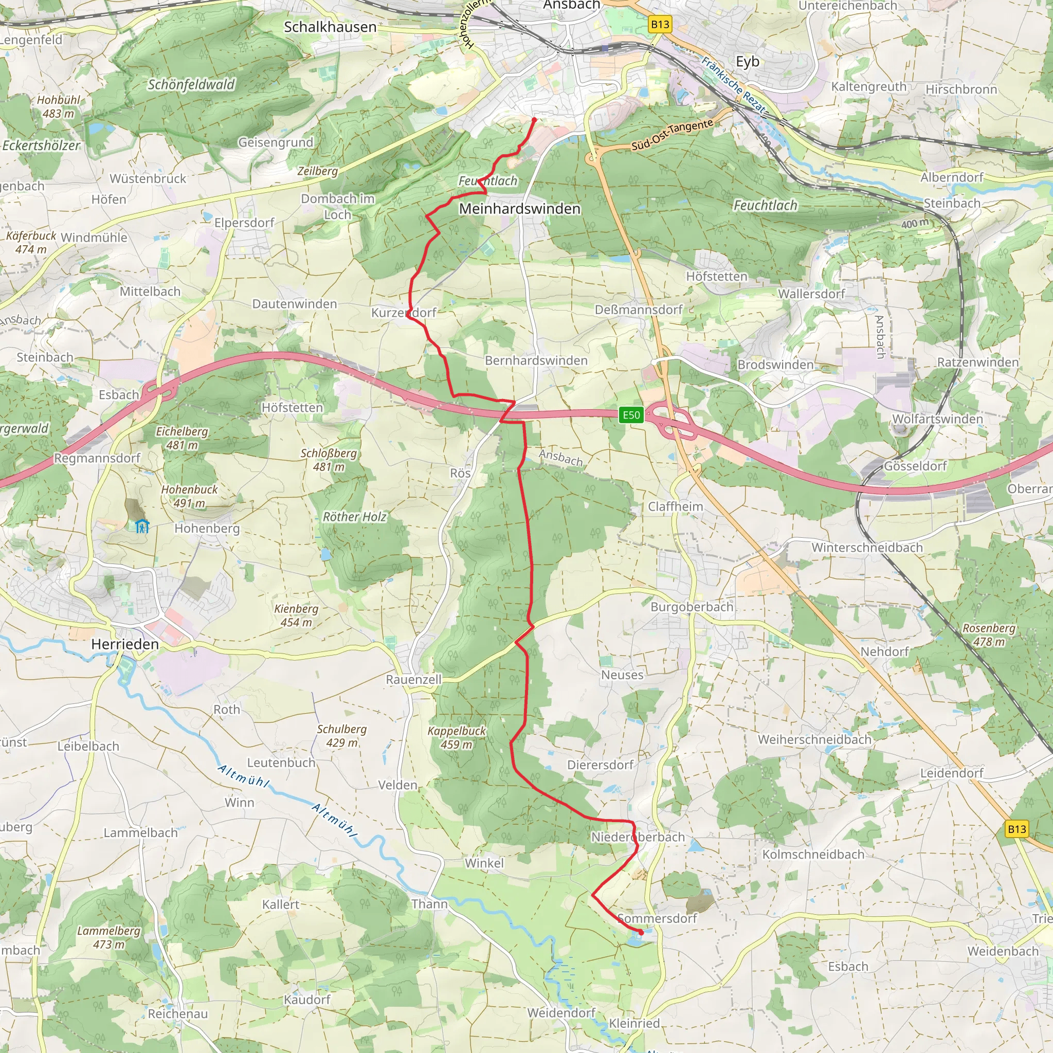 Ansbach - Sommersdorf mobile static map
