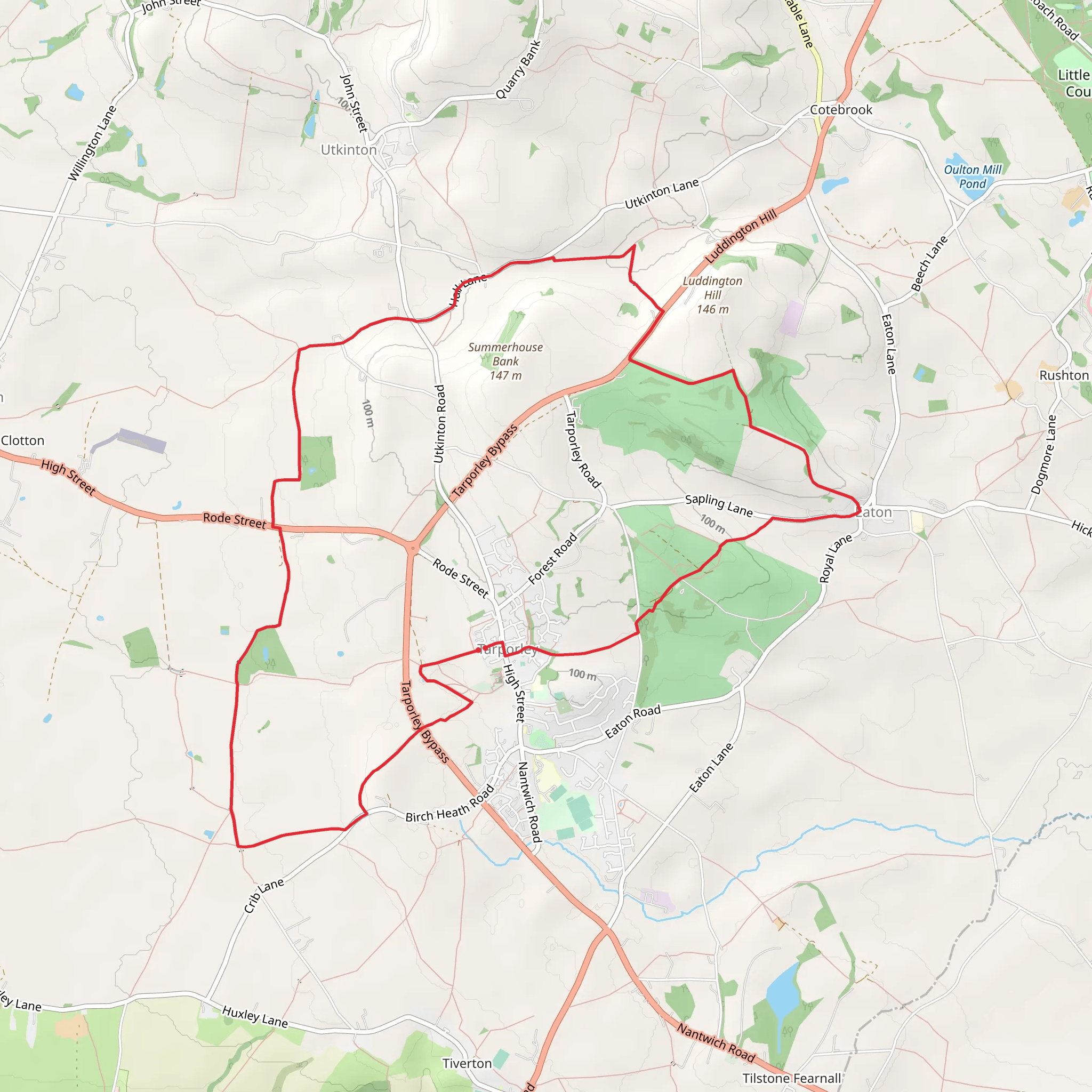 Tarporley to Eaton Circular Path mobile static map
