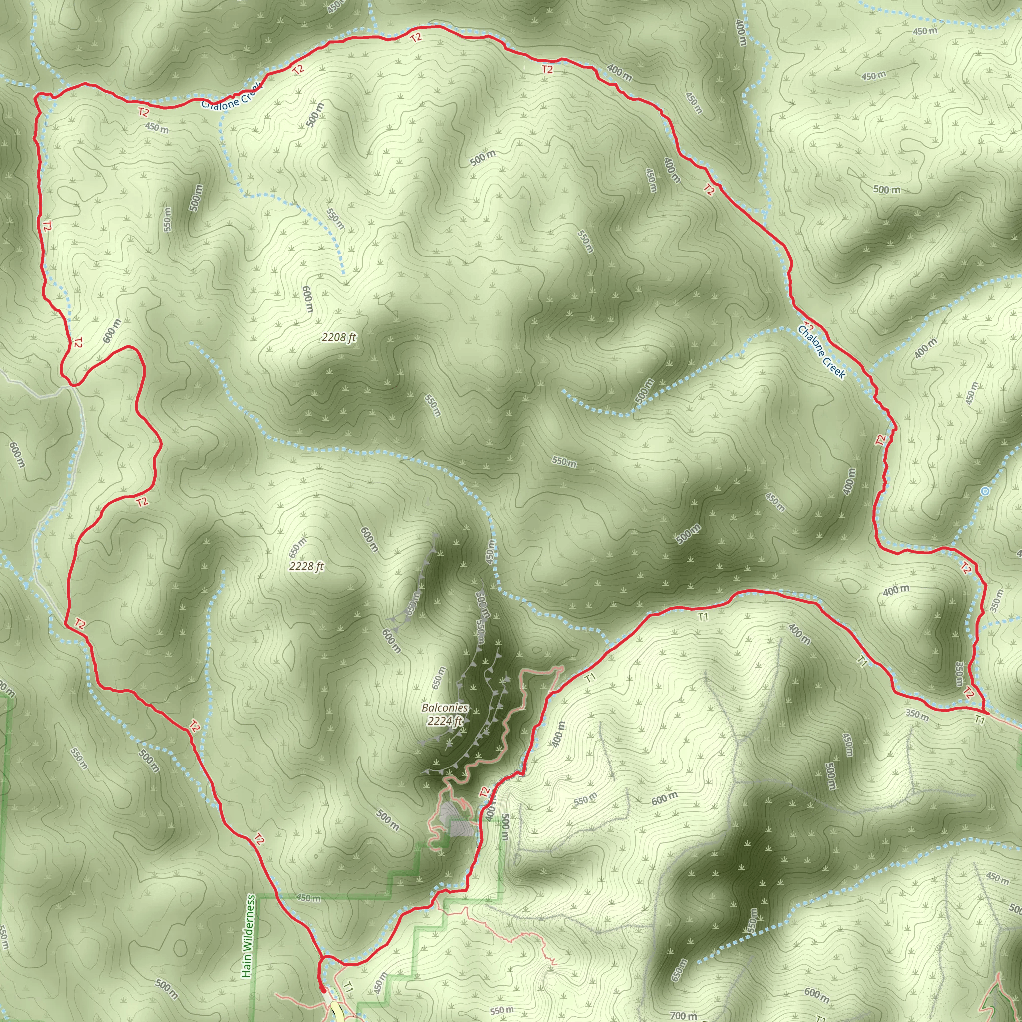North Wilderness Trail to Old Pinnacles Trail mobile static map