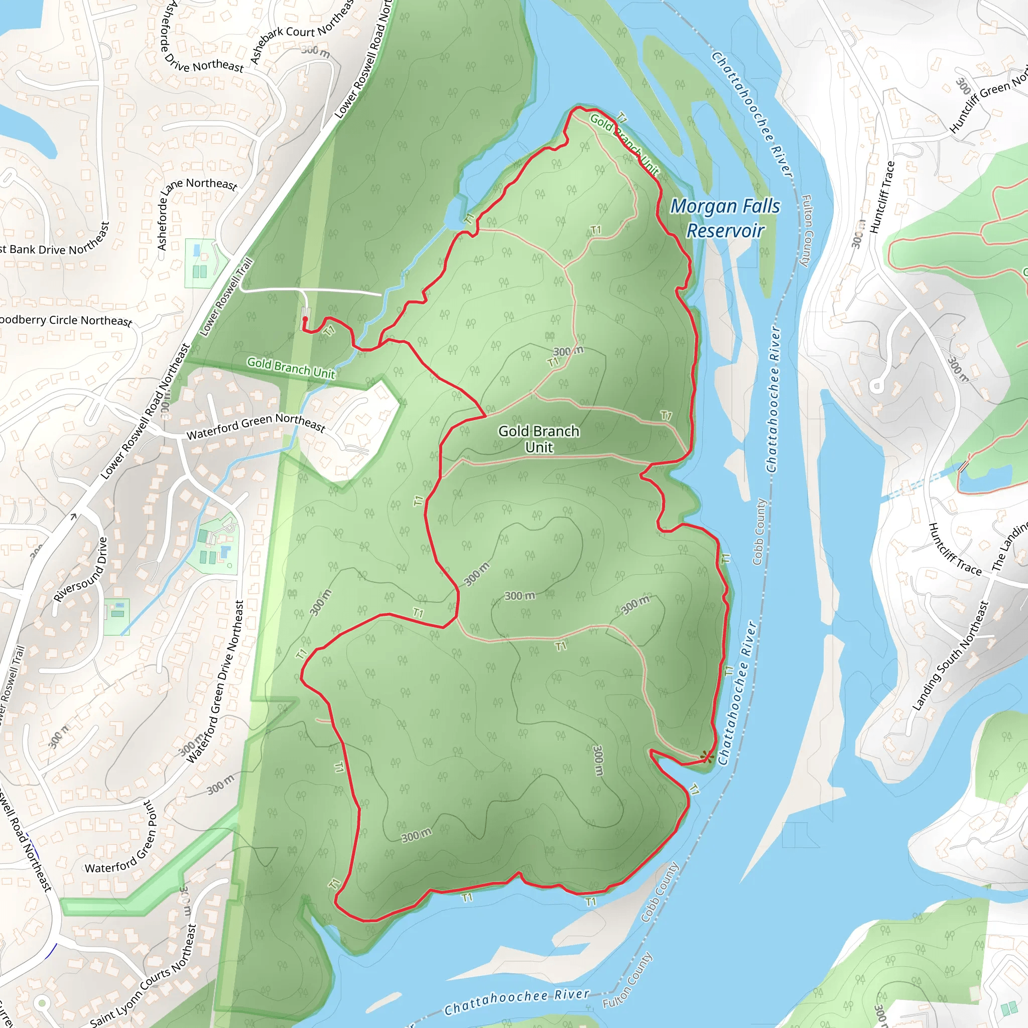 Chattahoochee River Loop mobile static map