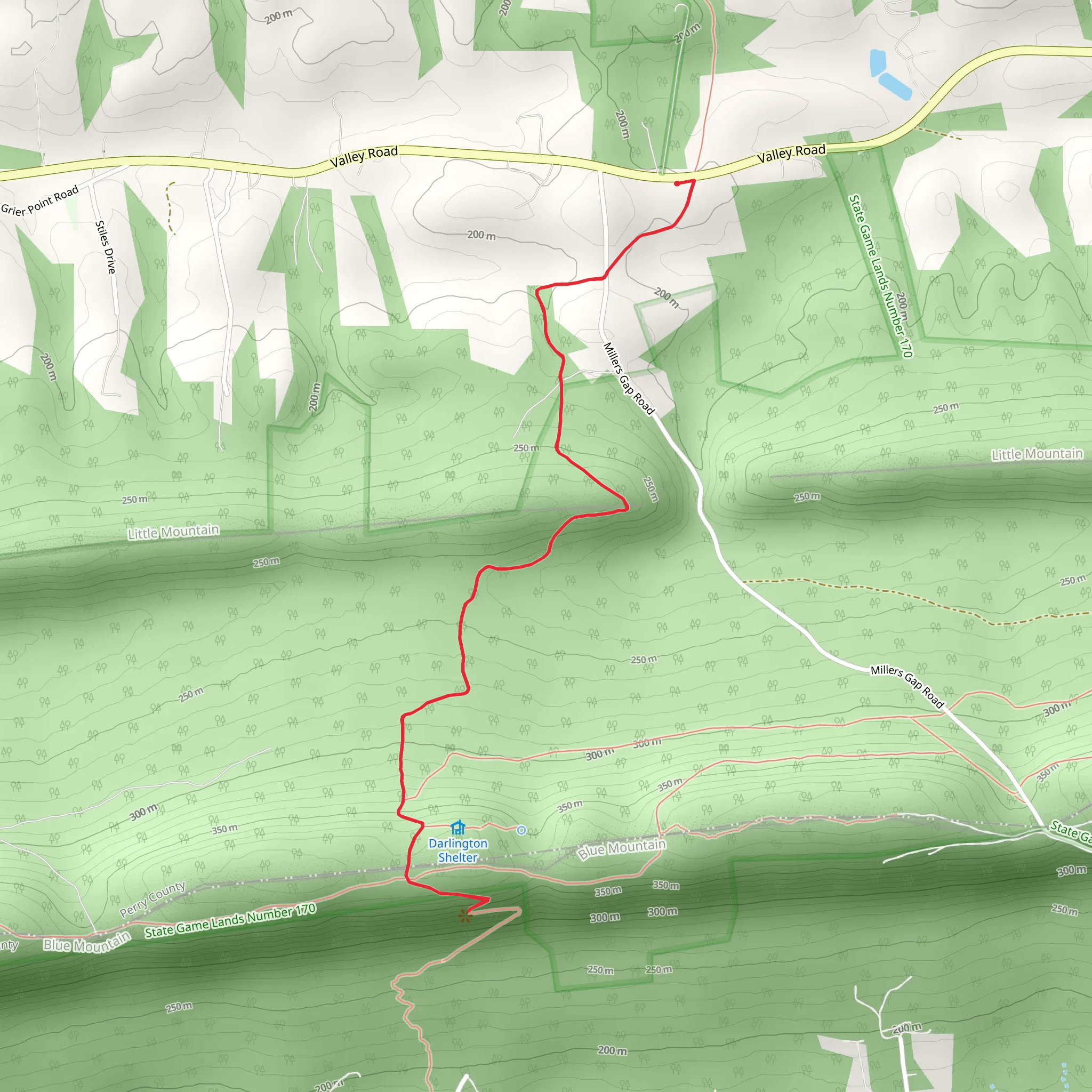 Valley Road South Trail via Appalachian National Scenic Trail mobile static map