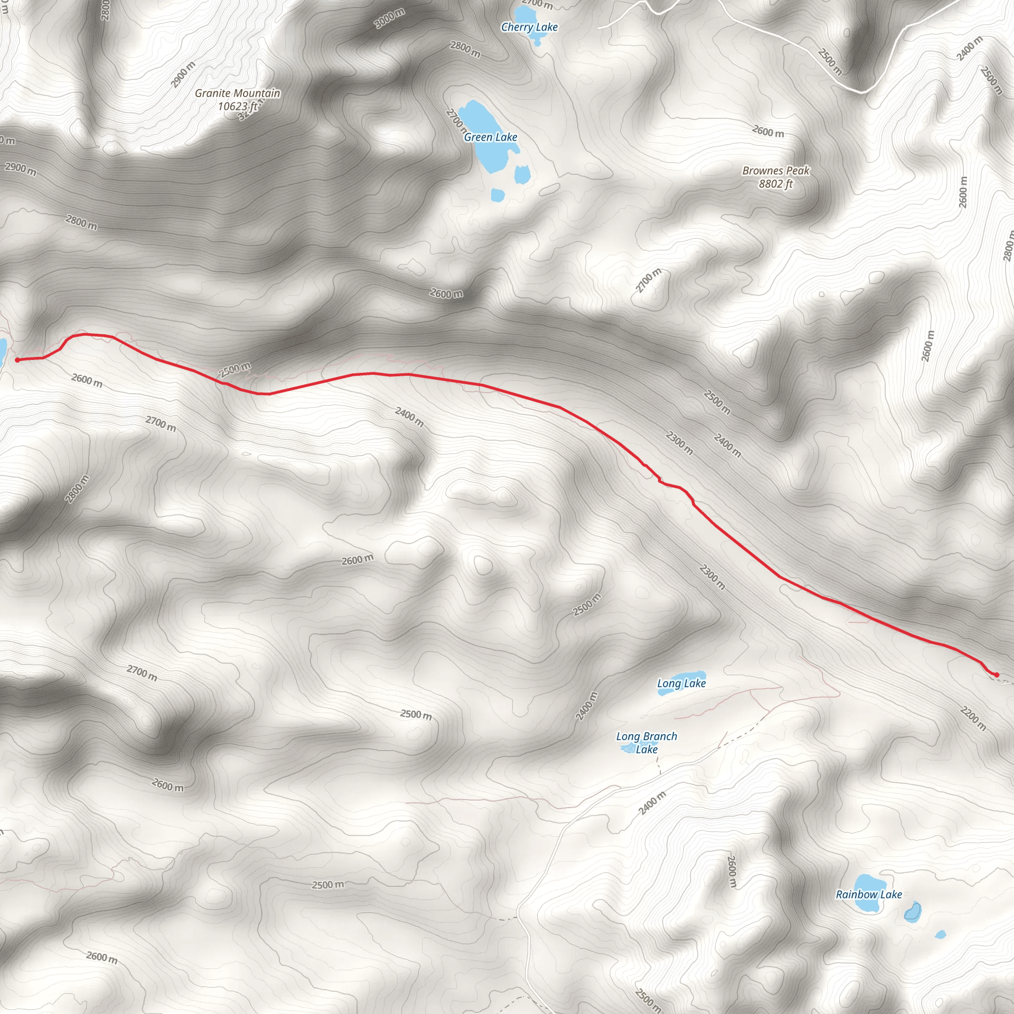 Waukena Lake via Rock Creek Road mobile static map