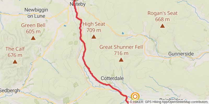 Leyburn to Richmond via Pennine Bridleway stage 3 Map