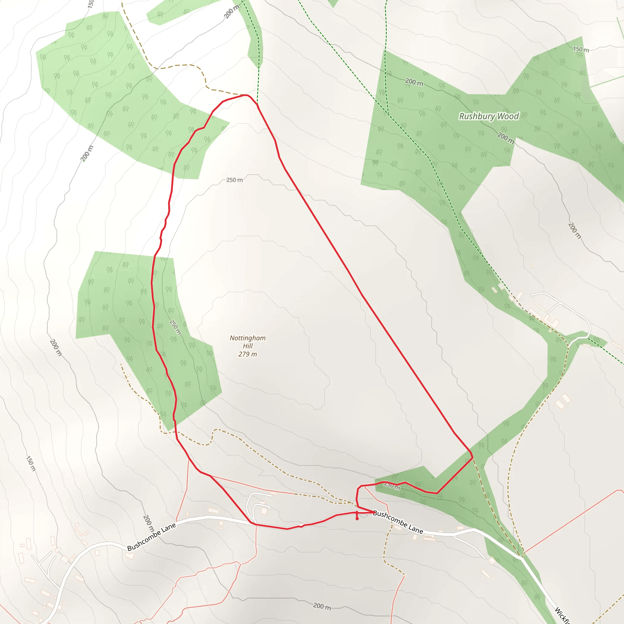 Nottingham Camp via Winchcombe Way mobile static map