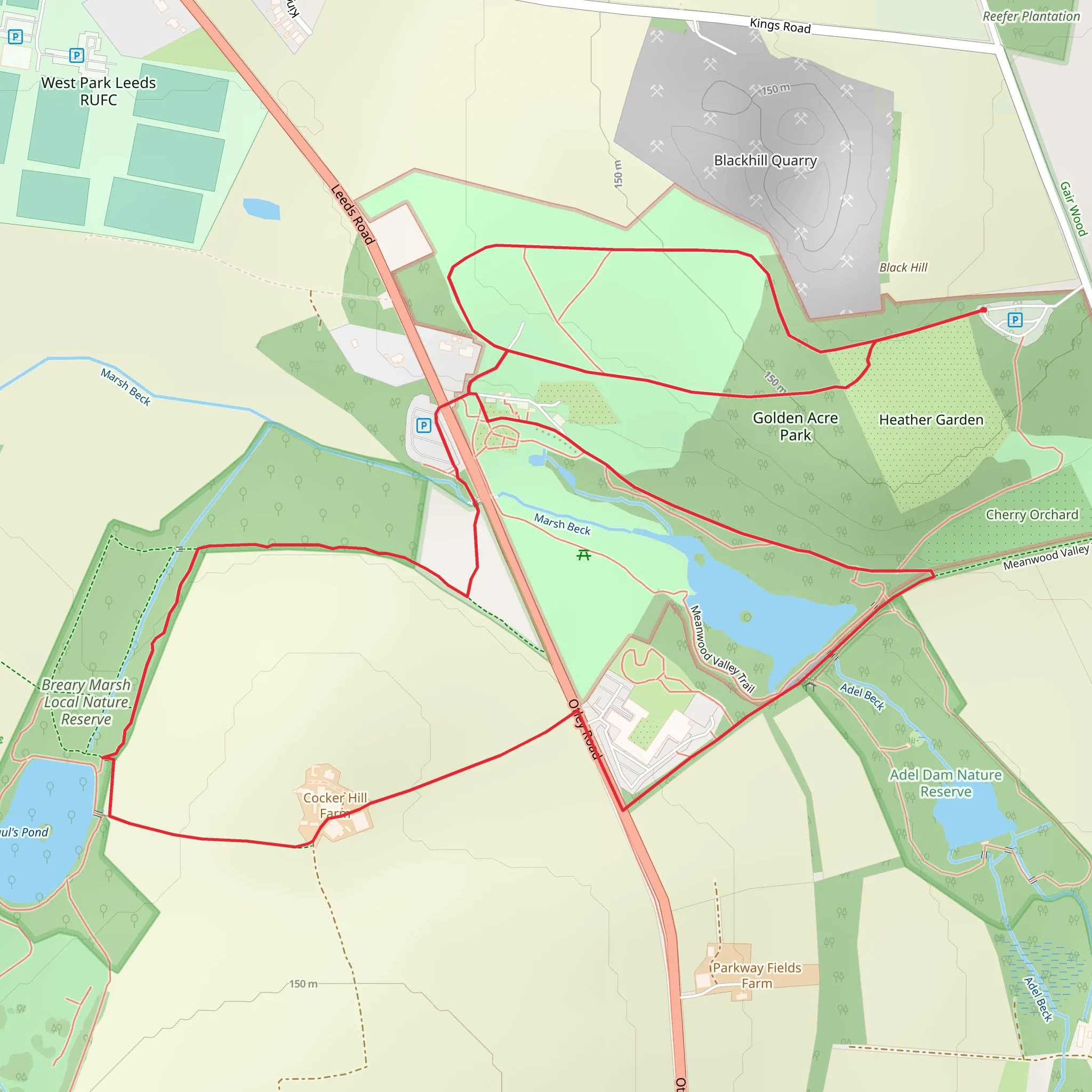 Golden Acre Park Walk mobile static map