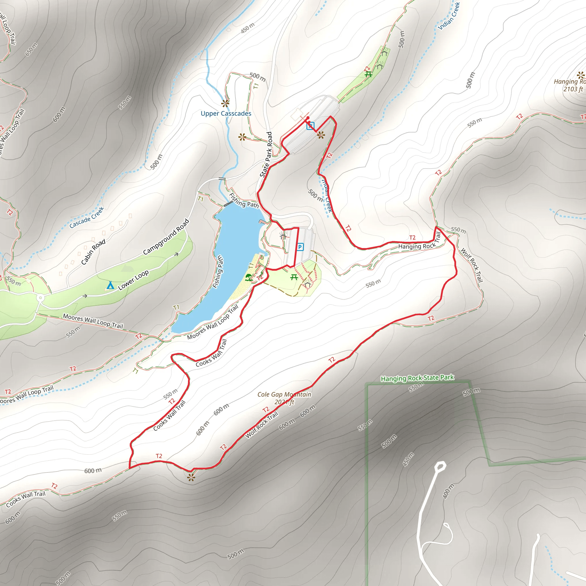 Cole Gap Mountain via Wolf Rock Trail mobile static map