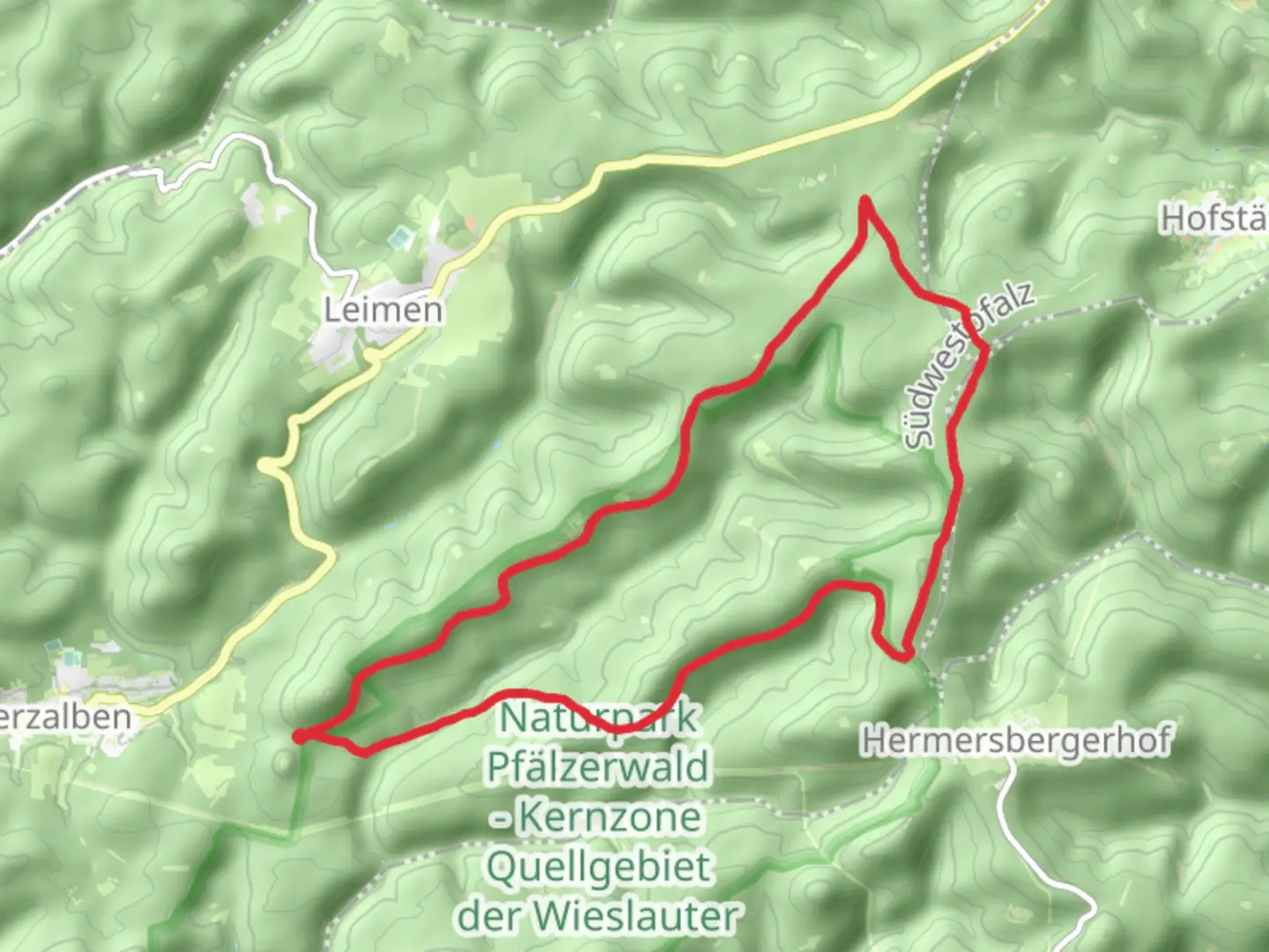 An image depicting the trail Muhlenberg and Weibenberg Loop and its surrounding area.