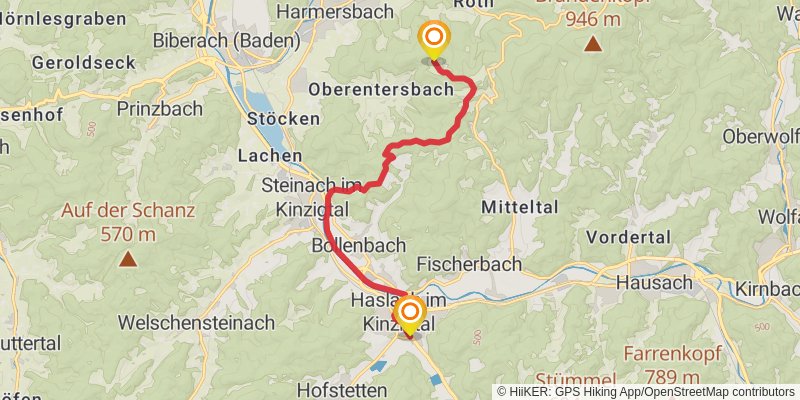 Kinzigtäler Jakobusweg stage 4 Map