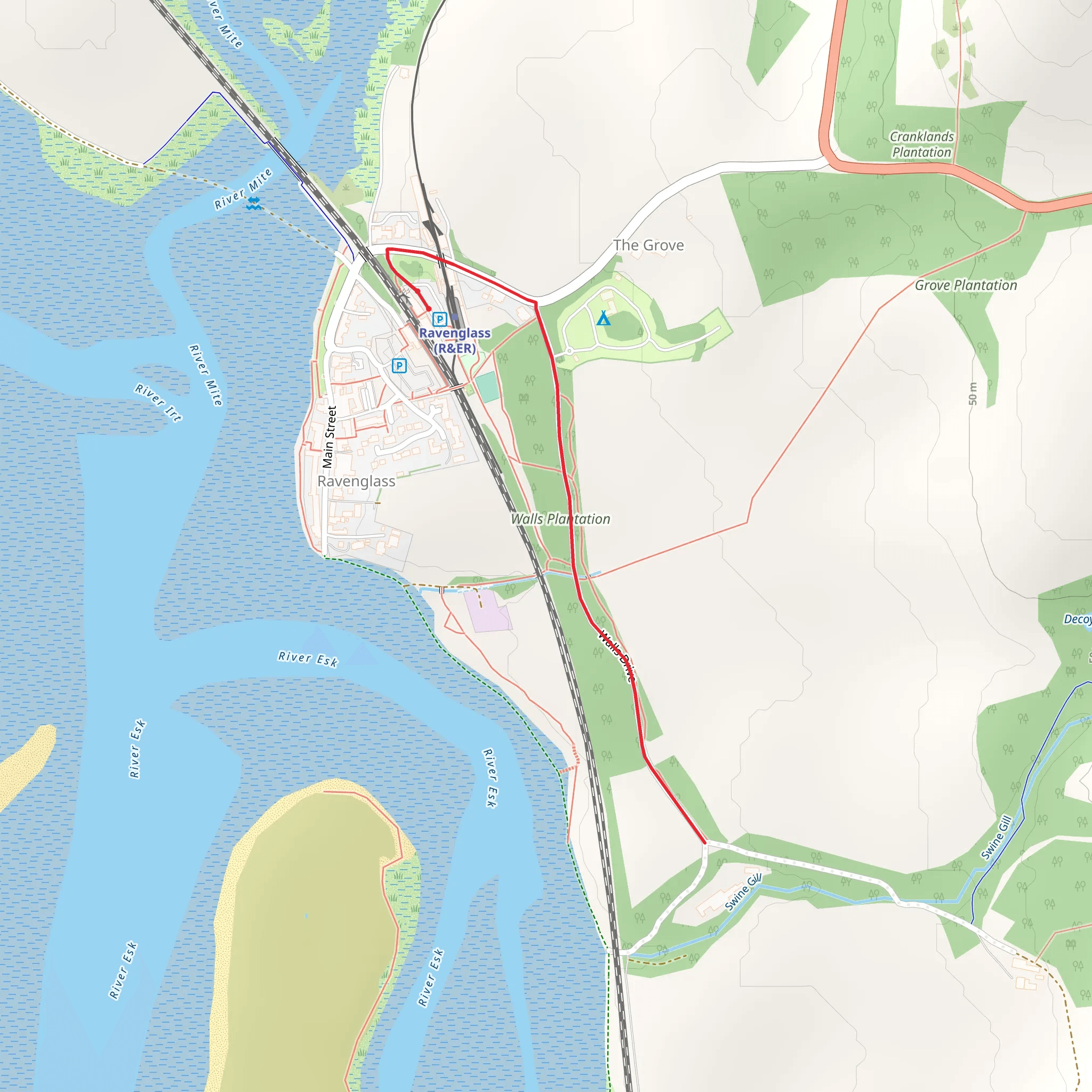 Ravenglass Roman Bath House from Ravenglass mobile static map