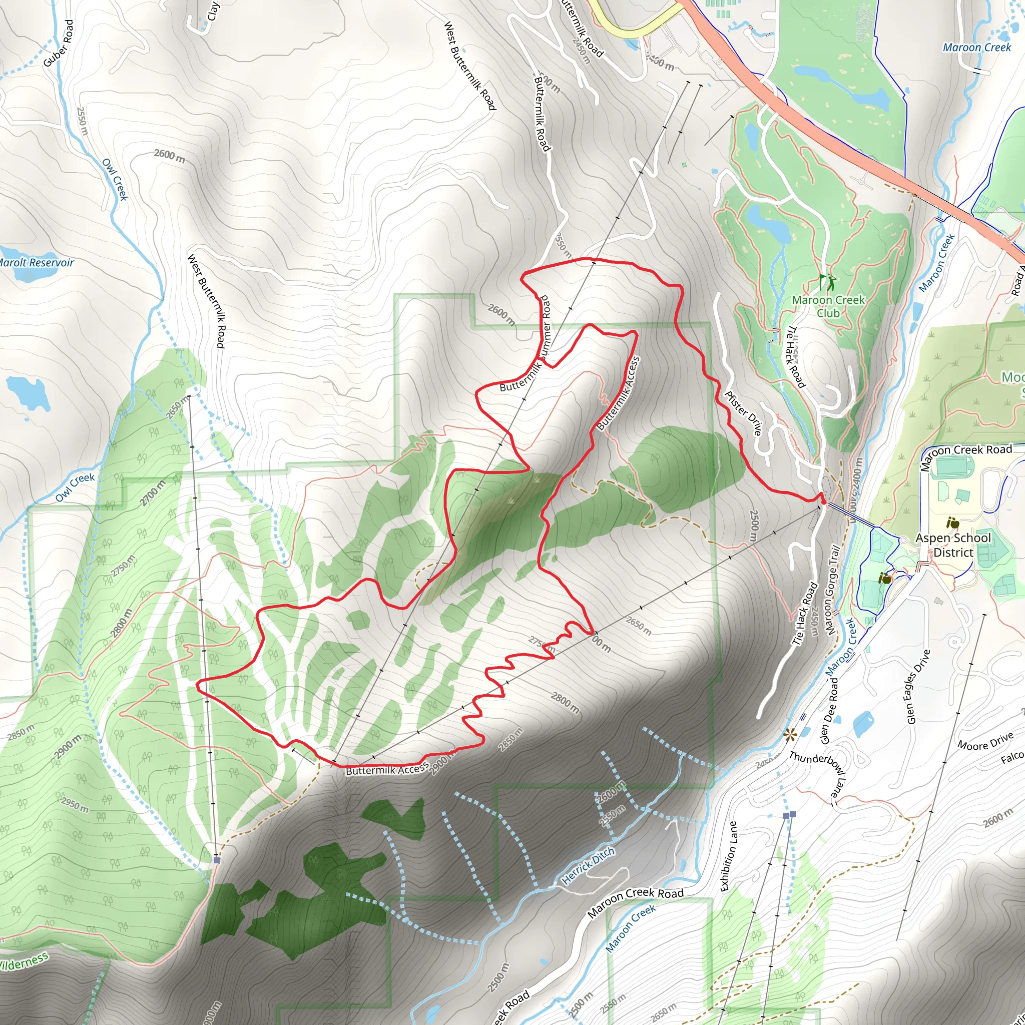 Buttermilk Summer Road Loop mobile static map