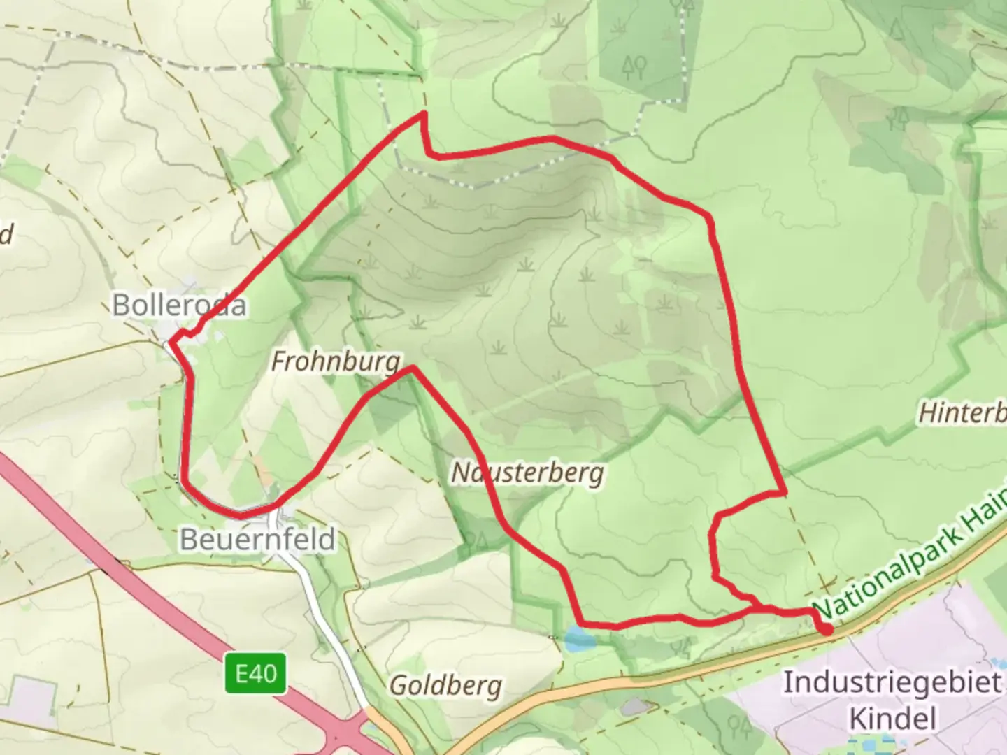 An image depicting the trail Silbersee via Nachtigallenweg and its surrounding area.