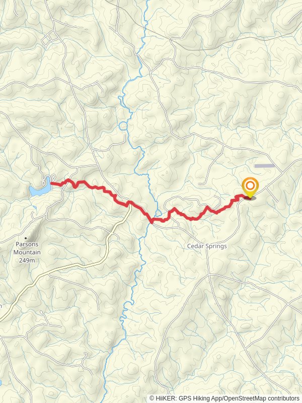 Parsons Mountain Lake from Cedar Springs Road mobile static map