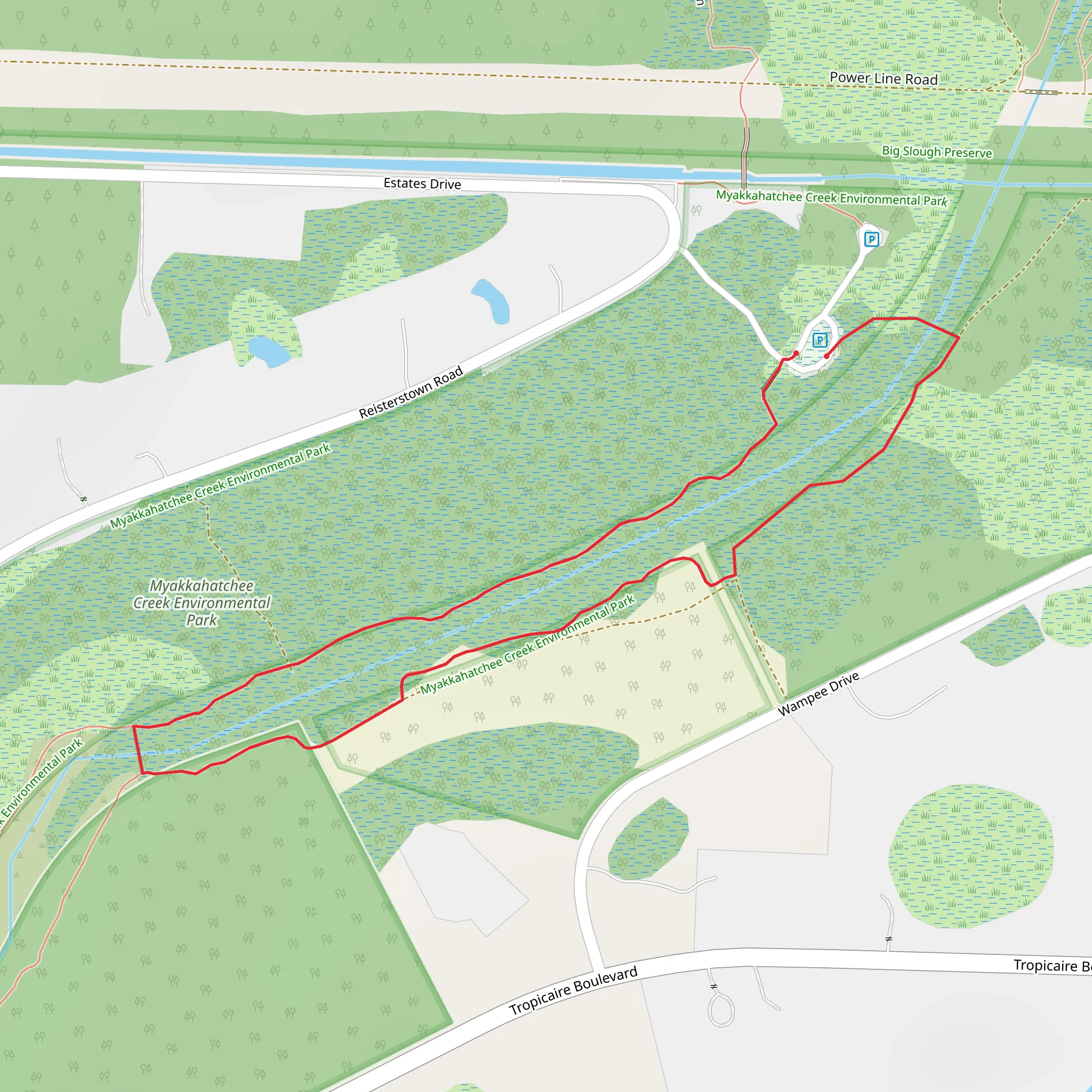 Myakkahatchee Creek Environmental Park Loop mobile static map