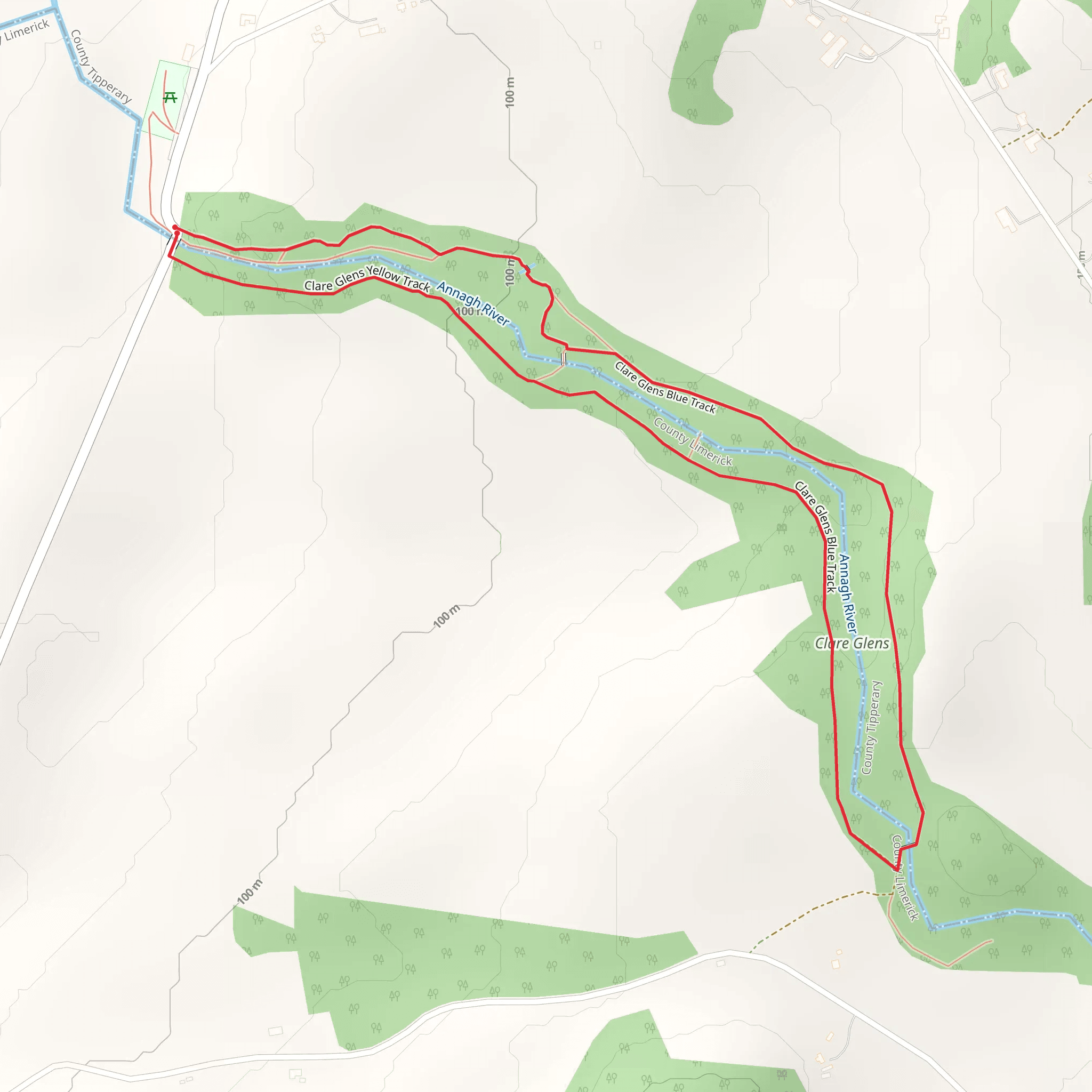 Murroe - Clare Glens Loop mobile static map