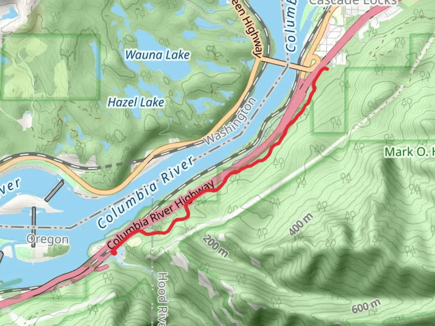 An image depicting the trail Gorge Trail via PCT and its surrounding area.