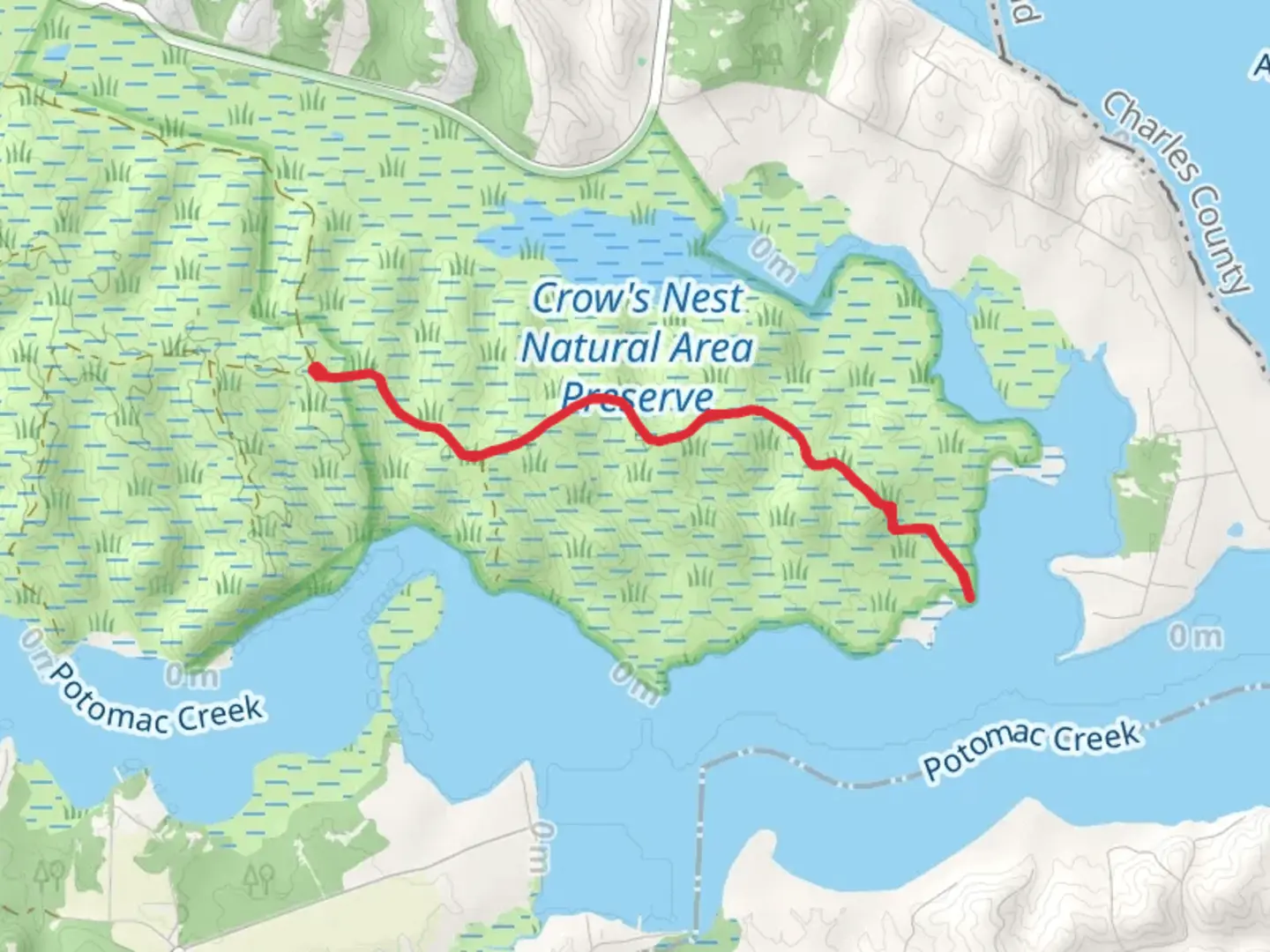 An image depicting the trail Crow's Nest Point and its surrounding area.