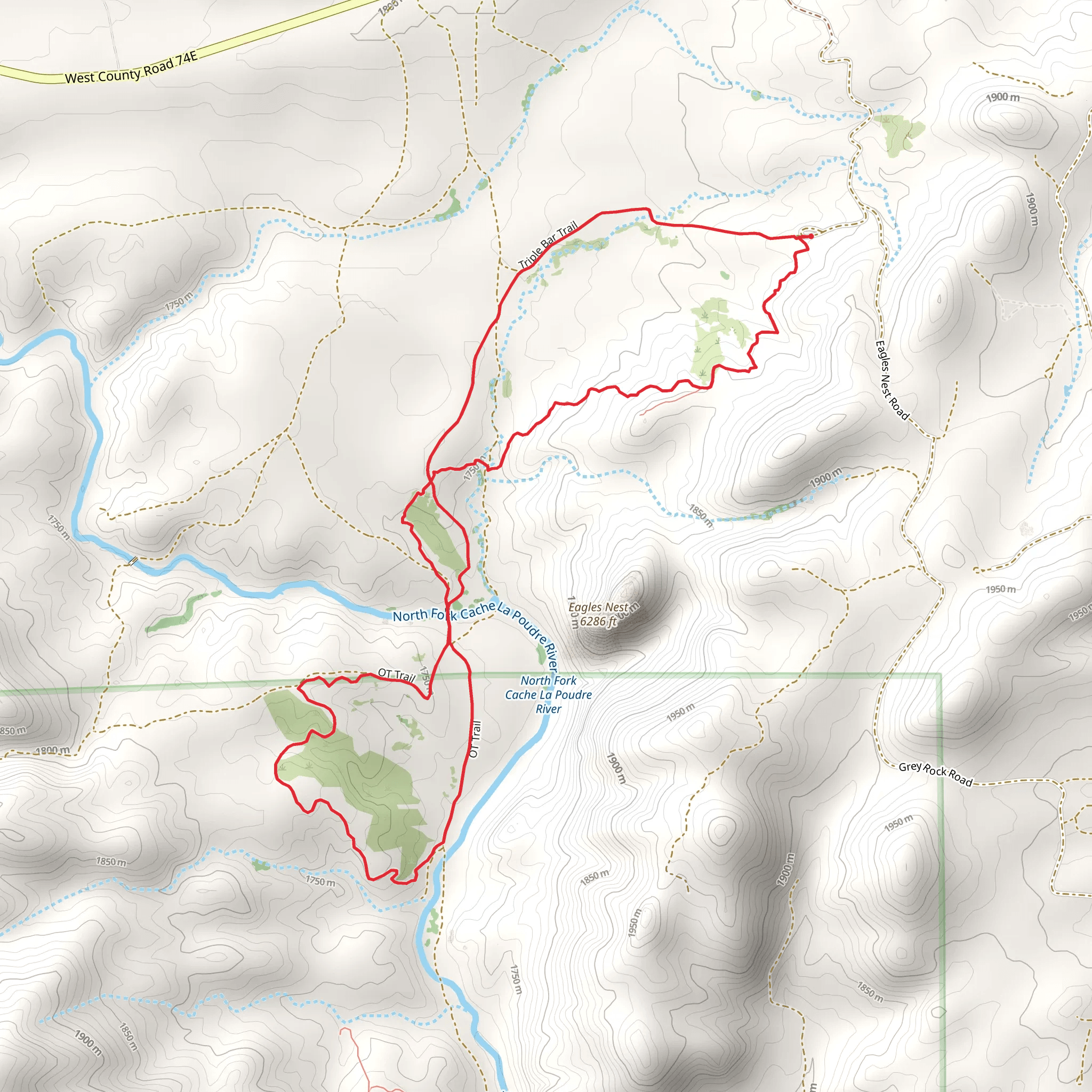 OT Loop via Triple Bar Trail mobile static map
