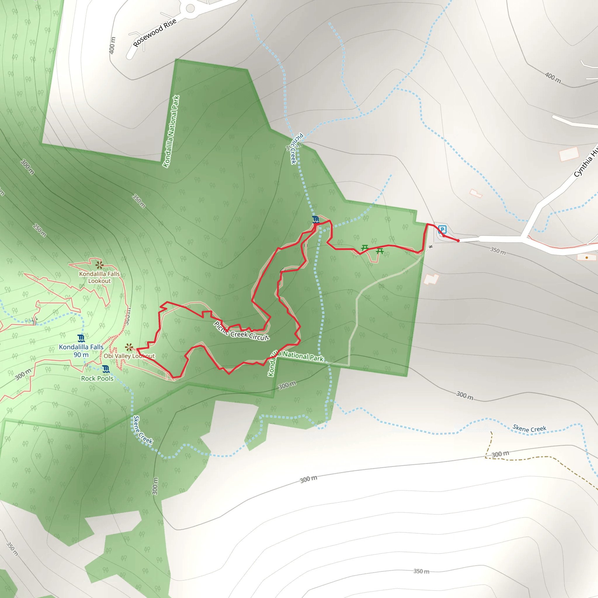Picnic Creek Circuit mobile static map